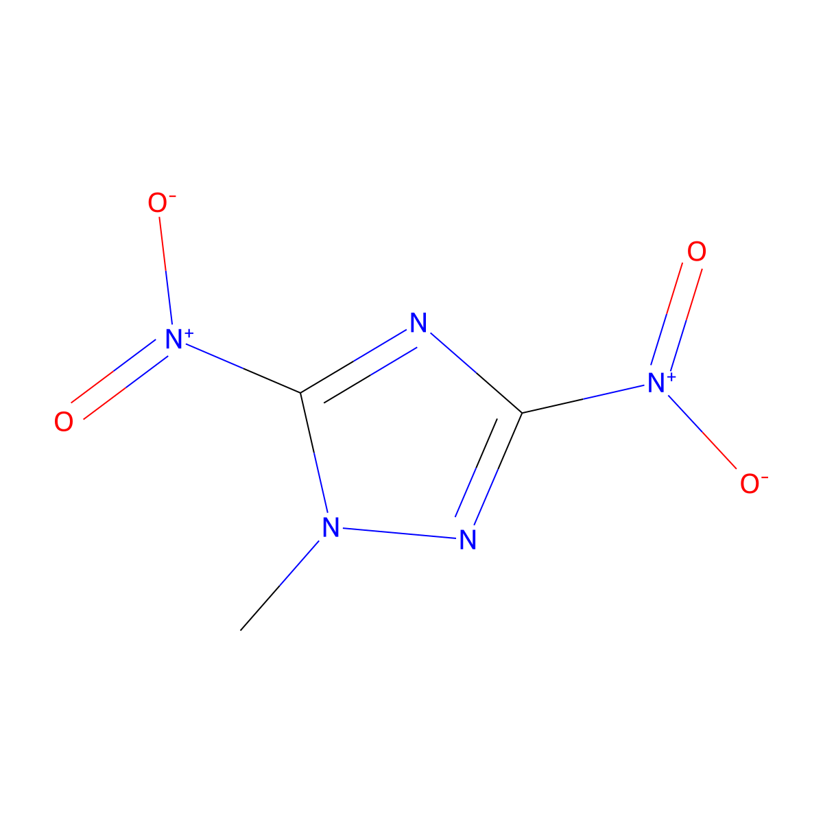1H-1,2,4-Triazole, 1-methyl-3,5-dinitro- molecular structure, CAS 1199-63-9