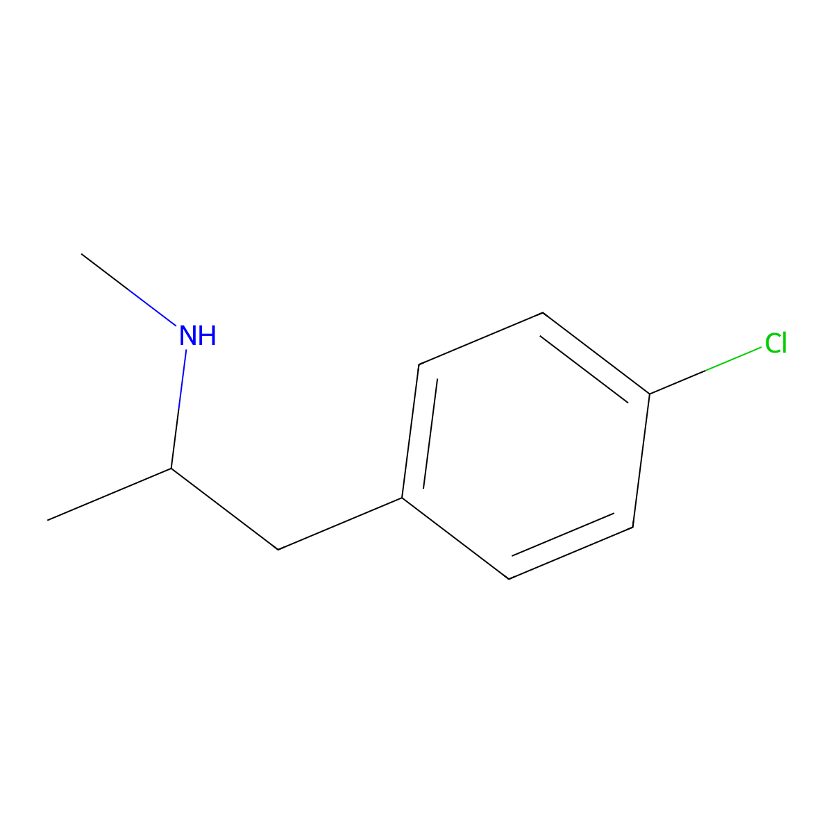 p-Chloromethamphetamine molecular structure, CAS 1199-85-5
