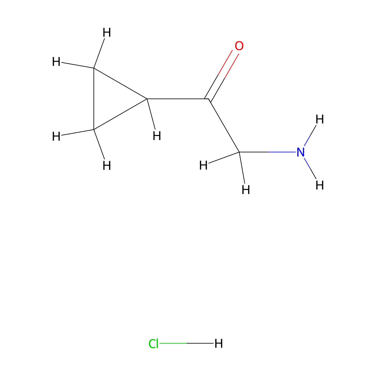 2-Amino-1-cyclopropylethan-1-one hydrochloride molecular structure, CAS 119902-27-1