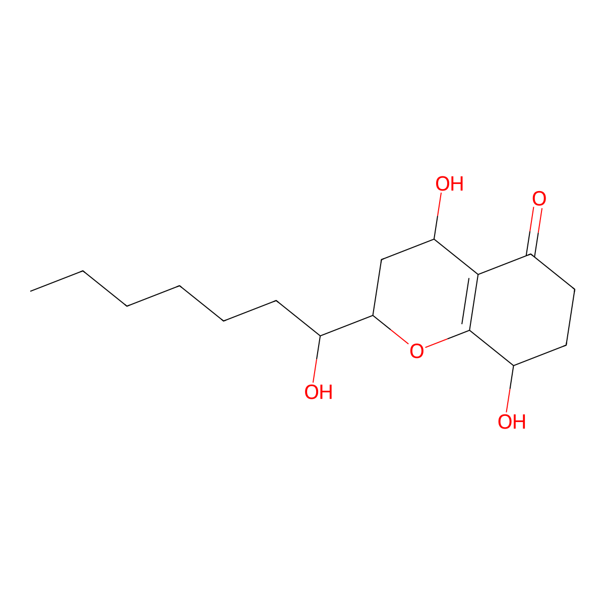 2alpha-[(S)-1-Hydroxyheptyl]-4beta,8alpha-dihydroxy-3,4,7,8-tetrahydro-2H-1-benzopyran-5(6H)-one molecular structure, CAS 119903-56-9