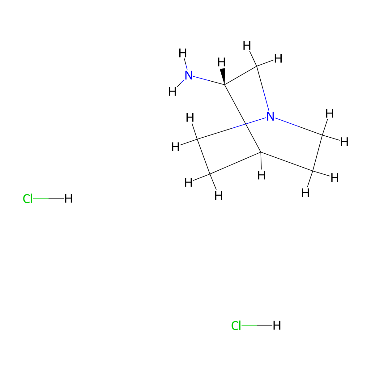 (3S)-1-azabicyclo[2.2.2]octan-3-amine dihydrochloride molecular structure, CAS 119904-90-4