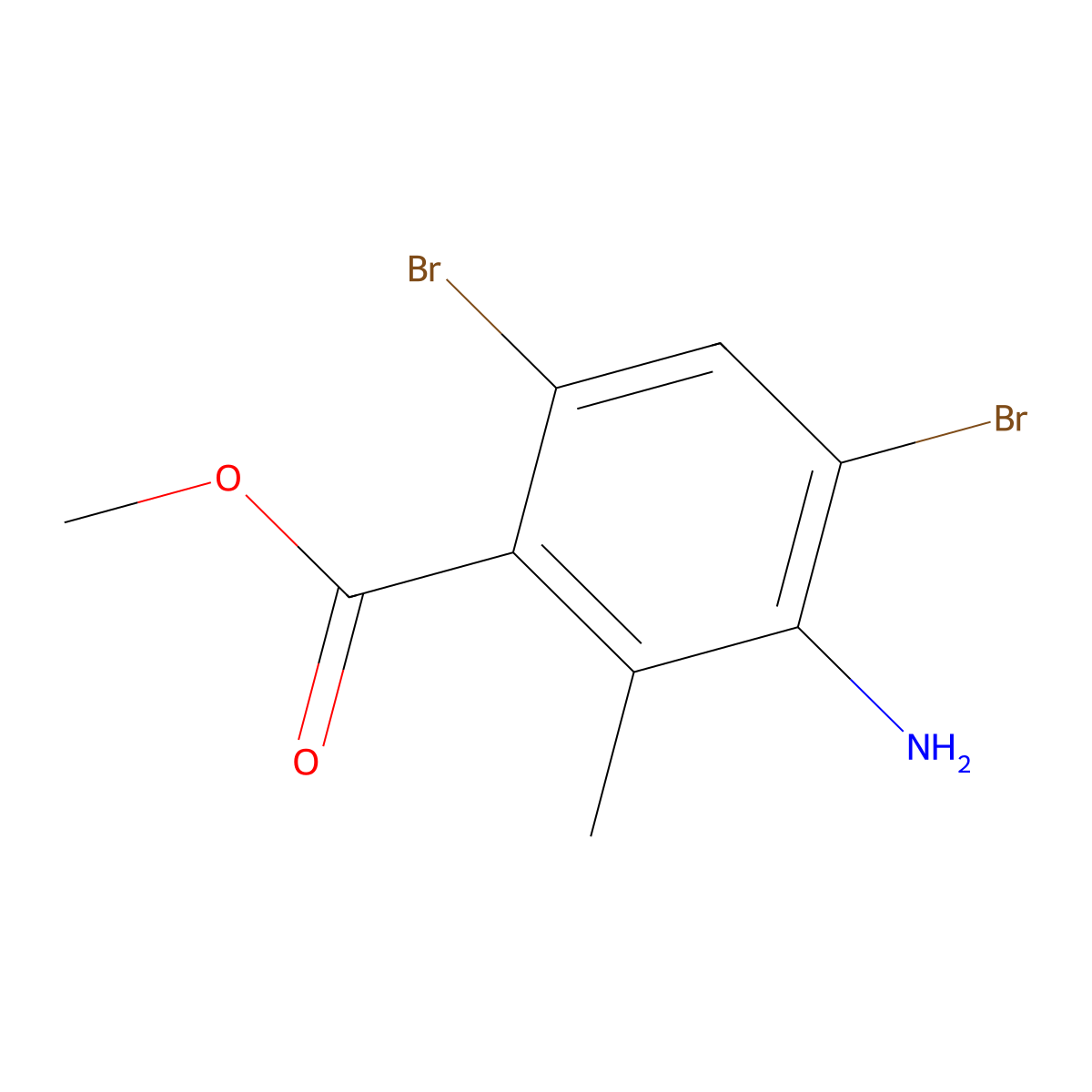 Methyl 3-amino-4,6-dibromo-2-methyl-benzoate molecular structure, CAS 119916-05-1
