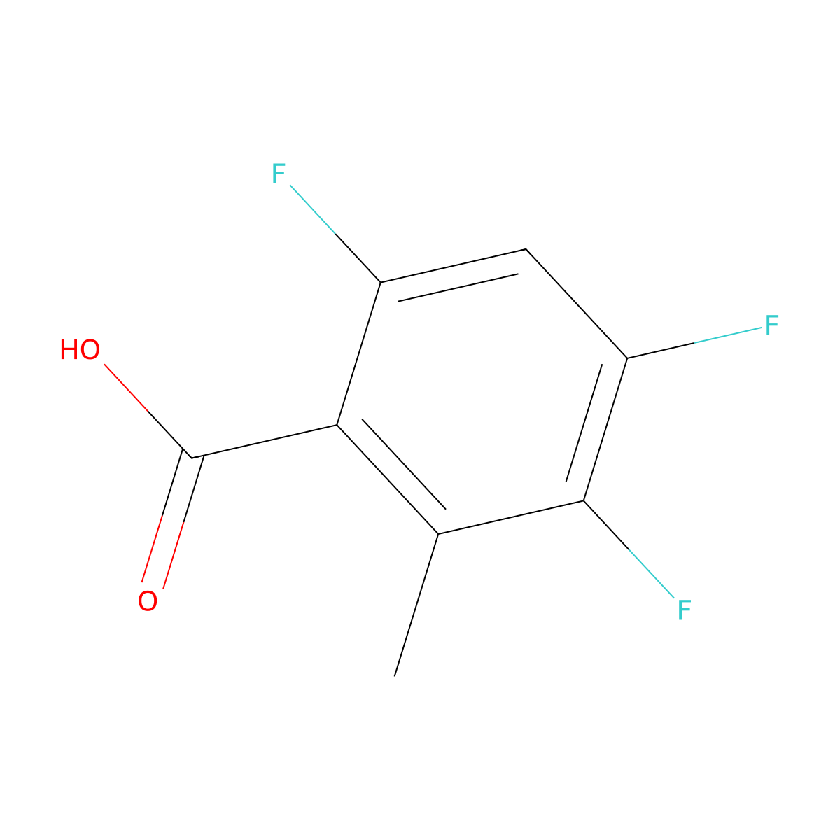 2-Methyl-3,4,6-trifluorobenzoic acid molecular structure, CAS 119916-22-2