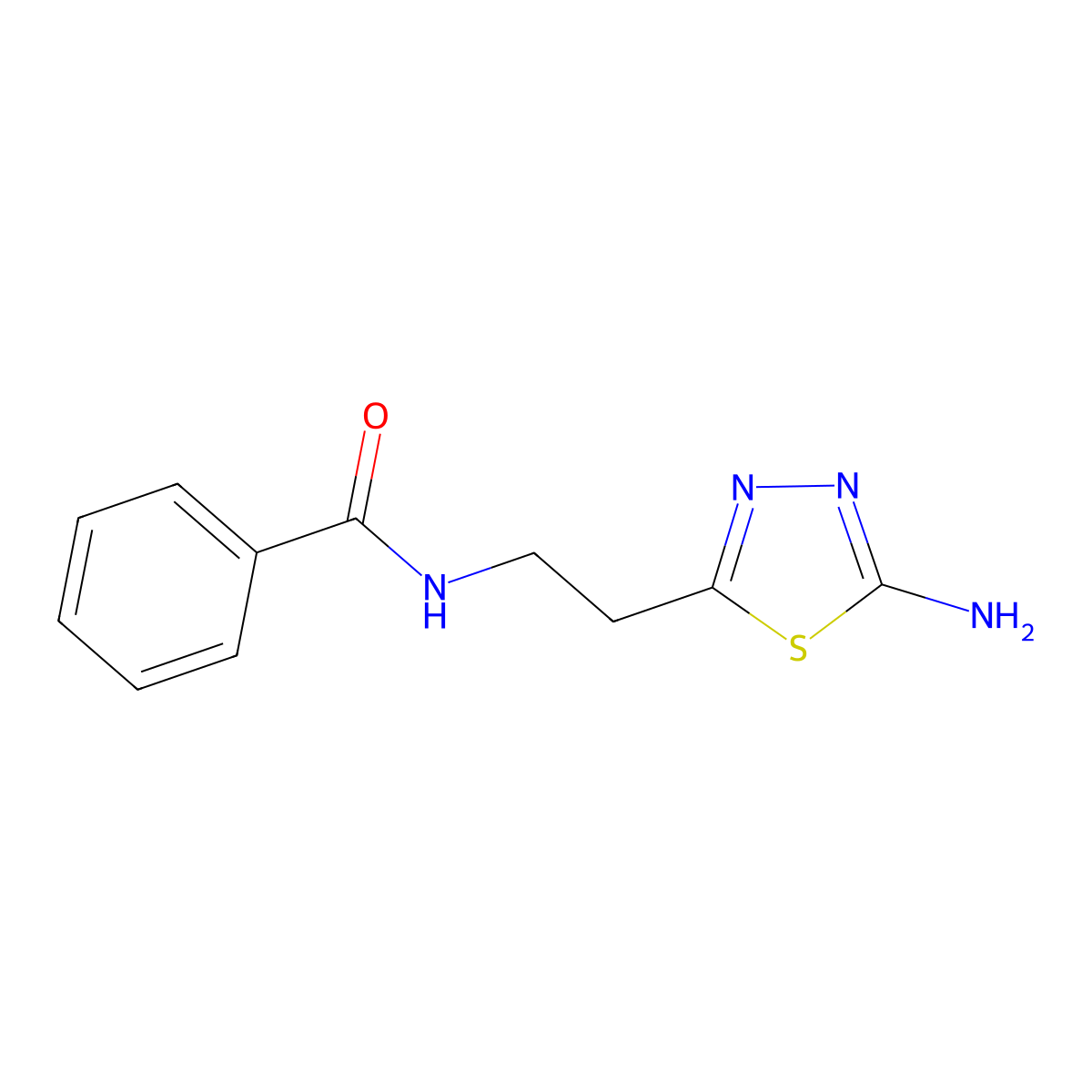 N-[2-(5-amino-1,3,4-thiadiazol-2-yl)ethyl]benzamide molecular structure, CAS 1199215-56-9