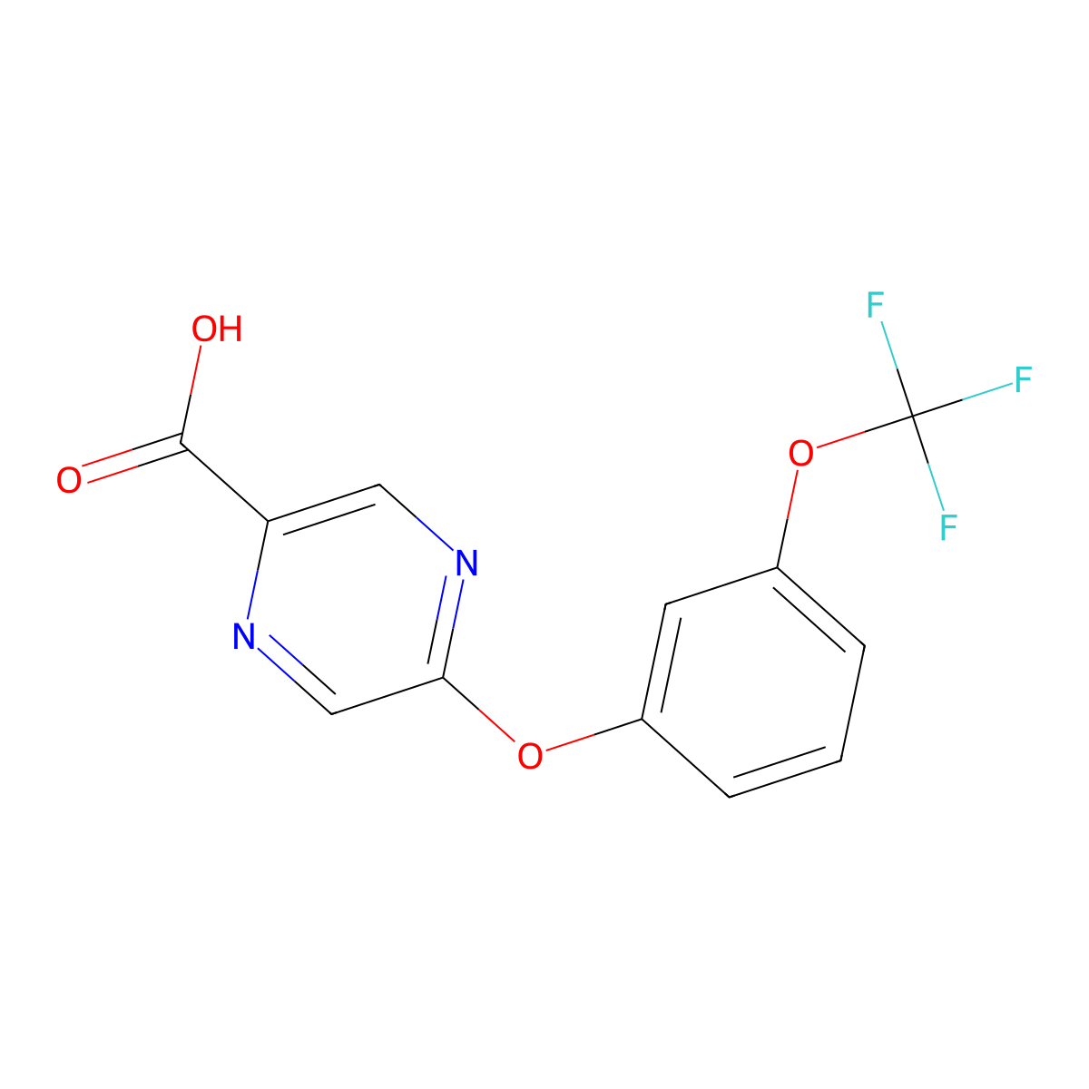 5-[3-(Trifluoromethoxy)phenoxy]pyrazine-2-carboxylic acid molecular structure, CAS 1199215-63-8