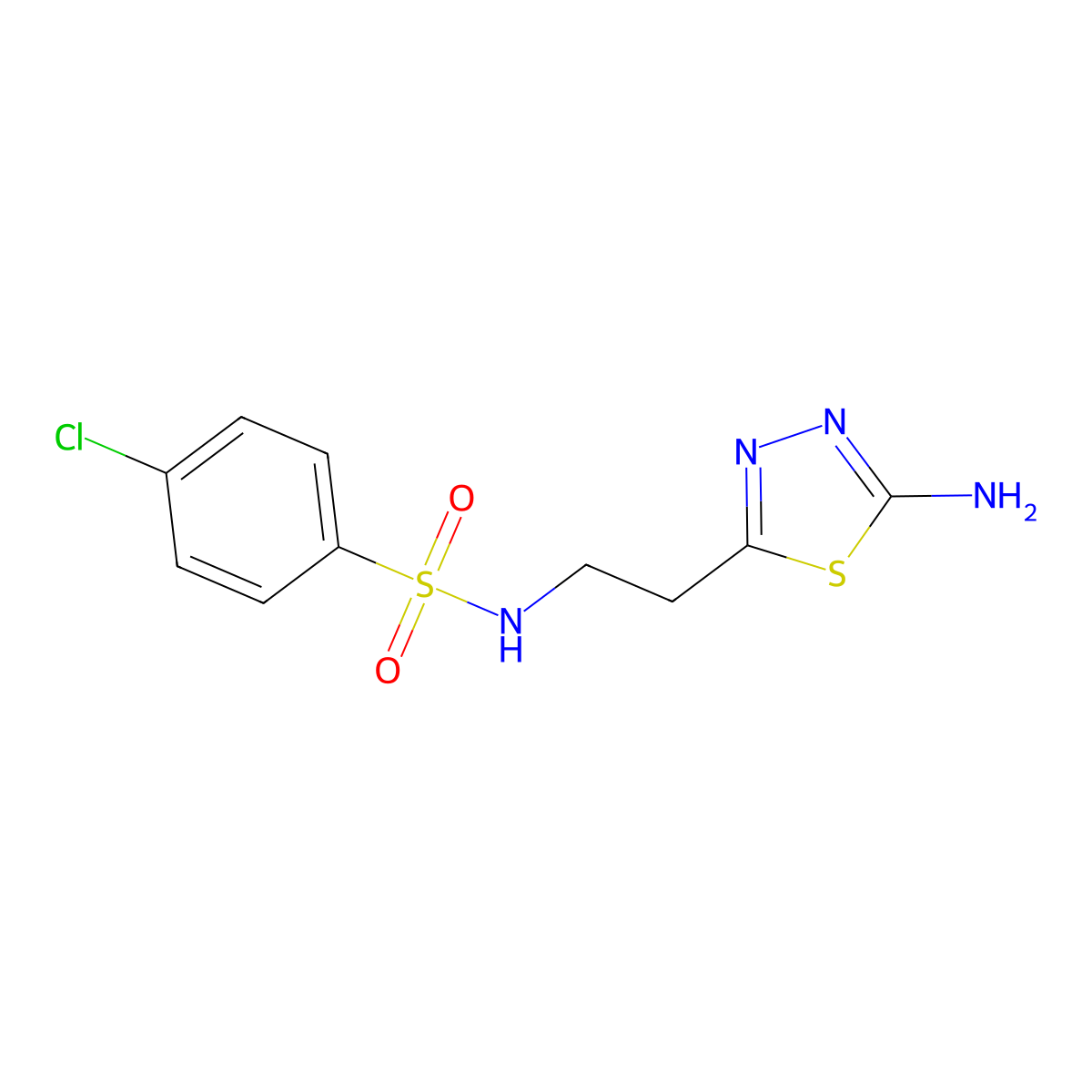 N-[2-(5-amino-1,3,4-thiadiazol-2-yl)ethyl]-4-chlorobenzenesulfonamide molecular structure, CAS 1199215-64-9