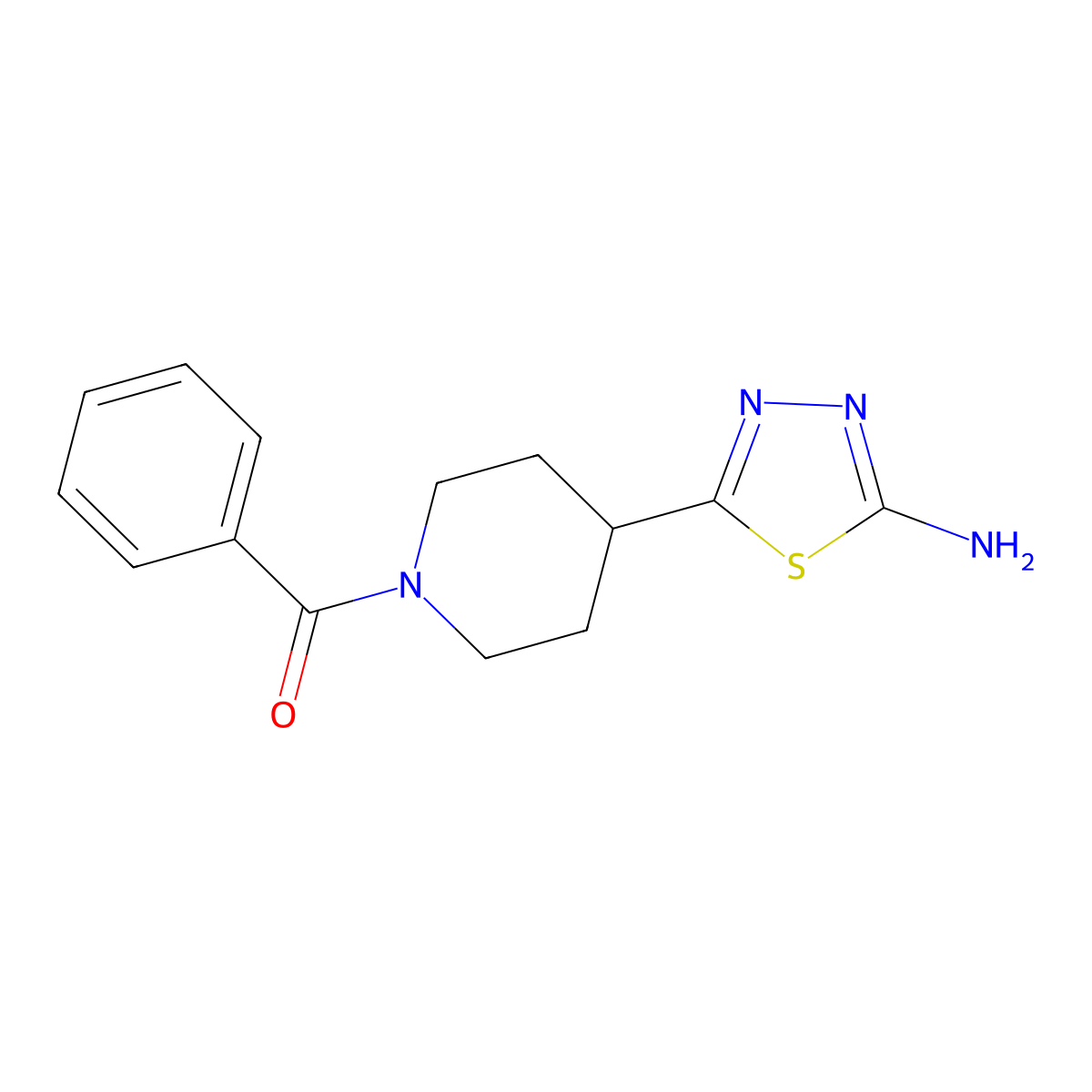 5-(1-Benzoylpiperidin-4-YL)-1,3,4-thiadiazol-2-amine molecular structure, CAS 1199215-65-0
