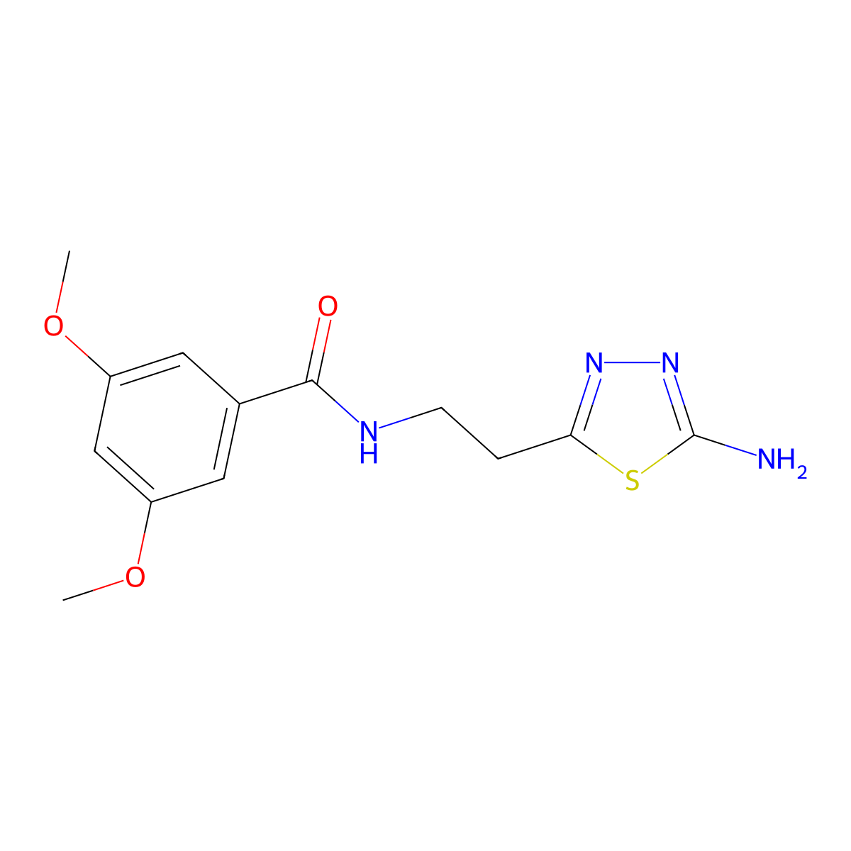 N-[2-(5-amino-1,3,4-thiadiazol-2-yl)ethyl]-3,5-dimethoxybenzamide molecular structure, CAS 1199215-66-1