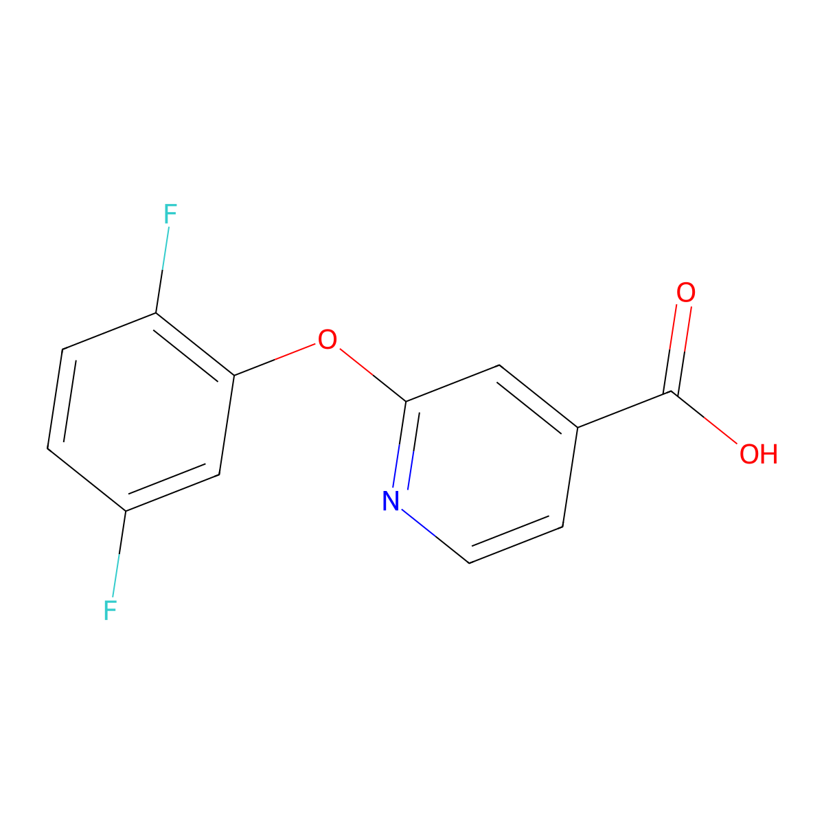 2-(2,5-Difluorophenoxy)pyridine-4-carboxylic acid molecular structure, CAS 1199215-67-2