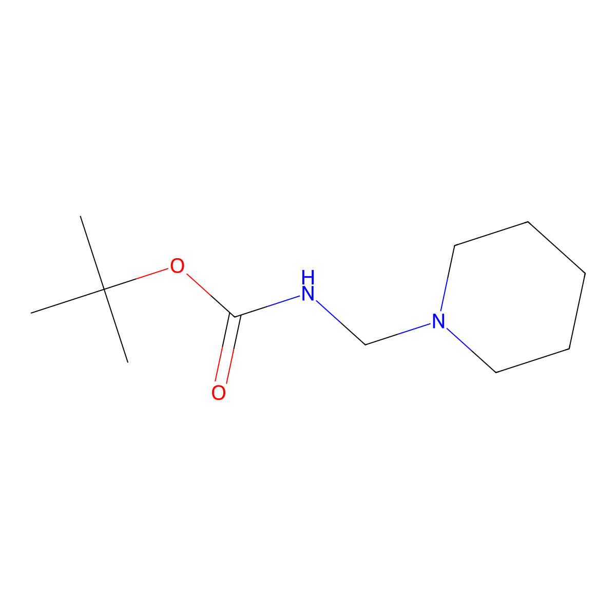 tert-Butyl (piperidin-1-ylmethyl)carbamate molecular structure, CAS 1199215-69-4