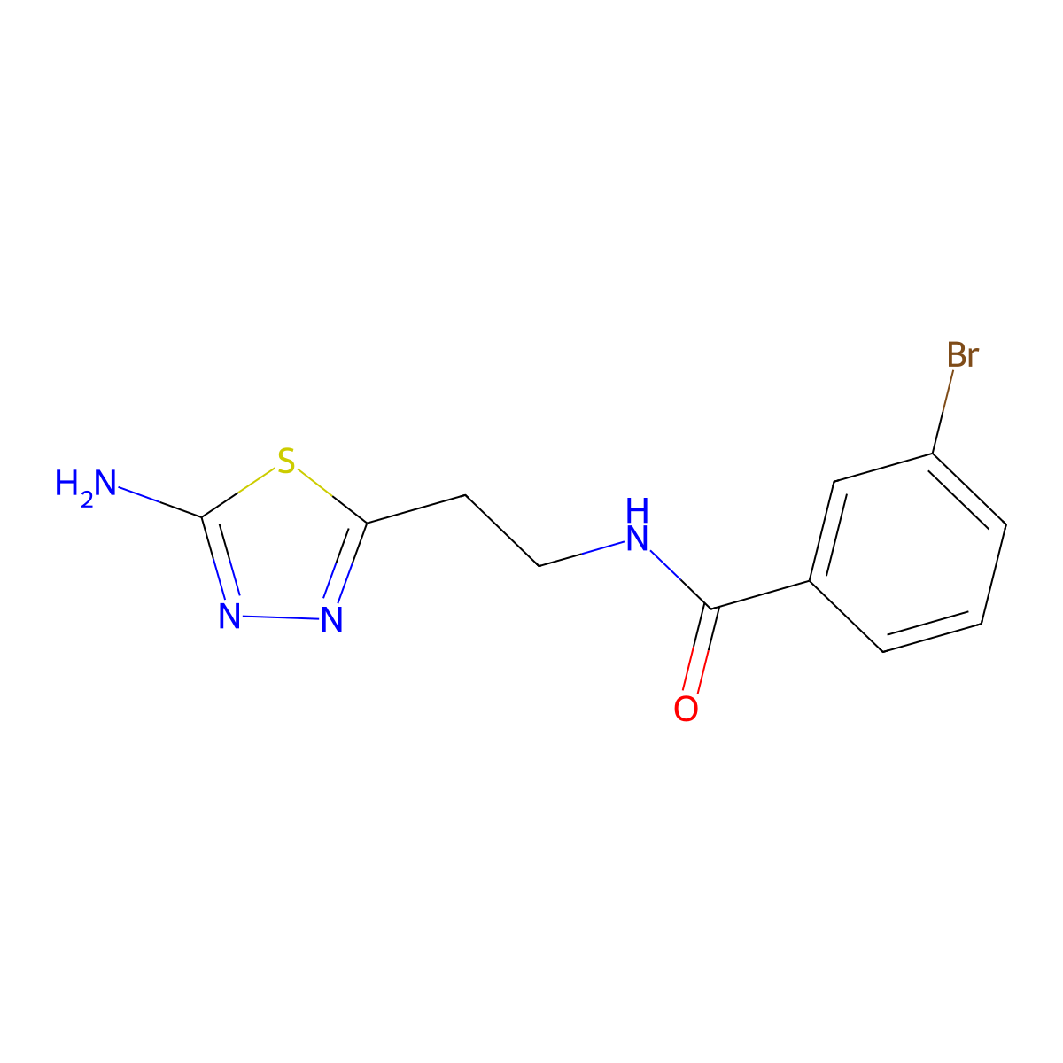 N-[2-(5-amino-1,3,4-thiadiazol-2-yl)ethyl]-3-bromobenzamide molecular structure, CAS 1199215-70-7