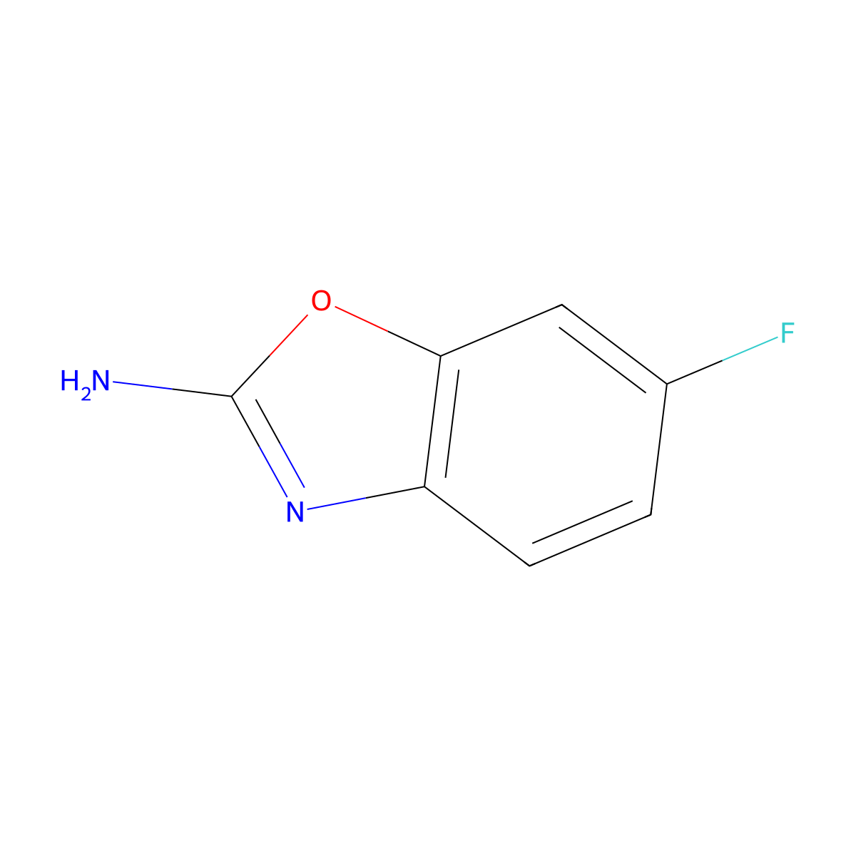 6-Fluoro-1,3-benzoxazol-2-amine molecular structure, CAS 1199215-73-0