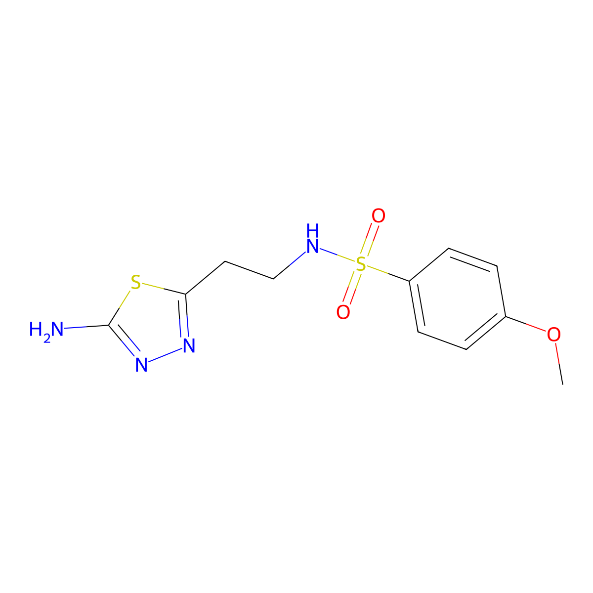 N-[2-(5-amino-1,3,4-thiadiazol-2-yl)ethyl]-4-methoxybenzenesulfonamide molecular structure, CAS 1199215-77-4