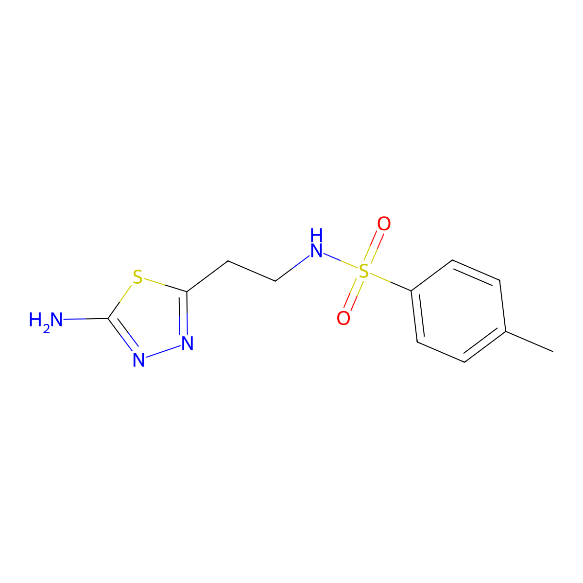 N-[2-(5-amino-1,3,4-thiadiazol-2-yl)ethyl]-4-methylbenzenesulfonamide molecular structure, CAS 1199215-79-6