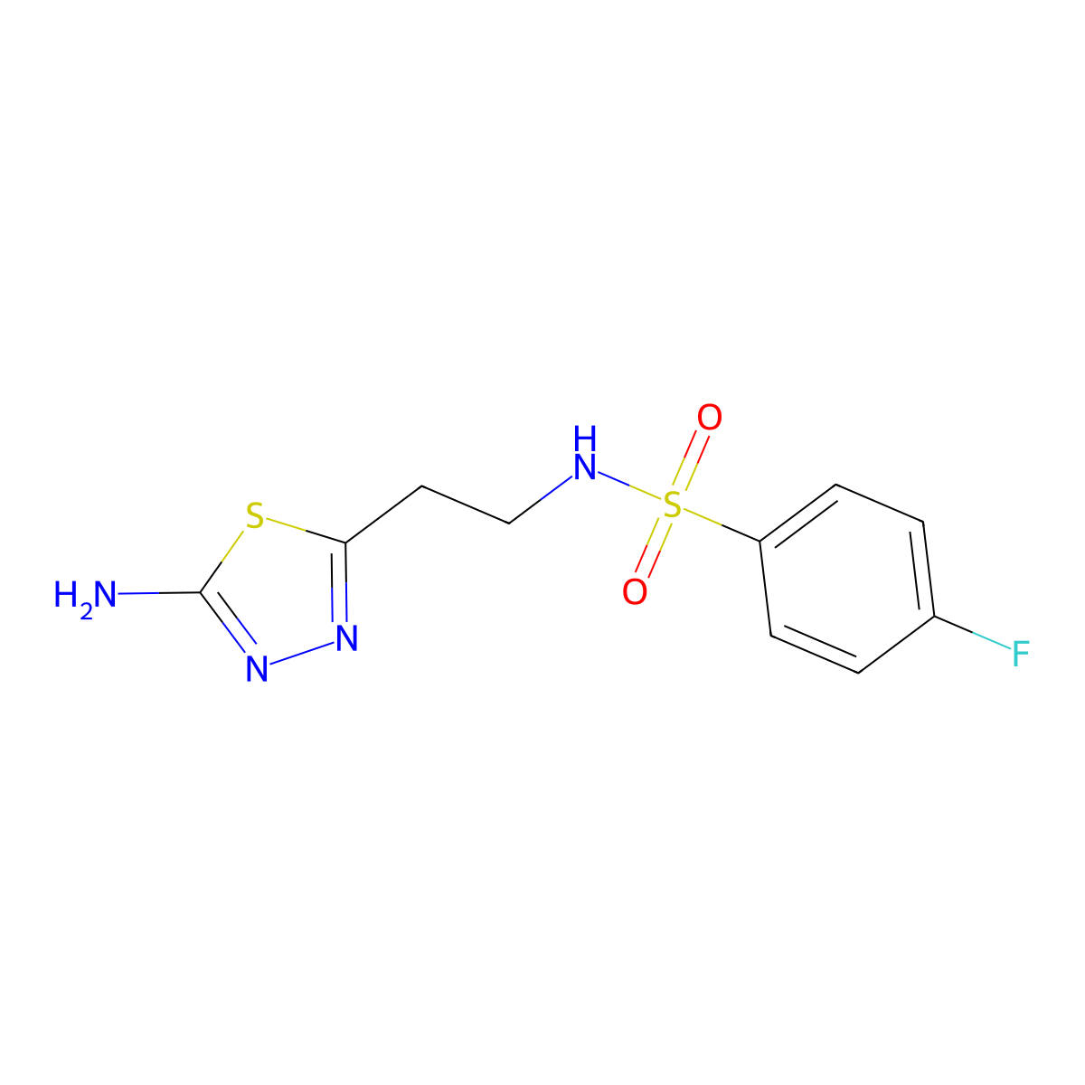 N-[2-(5-Amino-1,3,4-thiadiazol-2-YL)ethyl]-4-fluorobenzenesulfonamide molecular structure, CAS 1199215-80-9