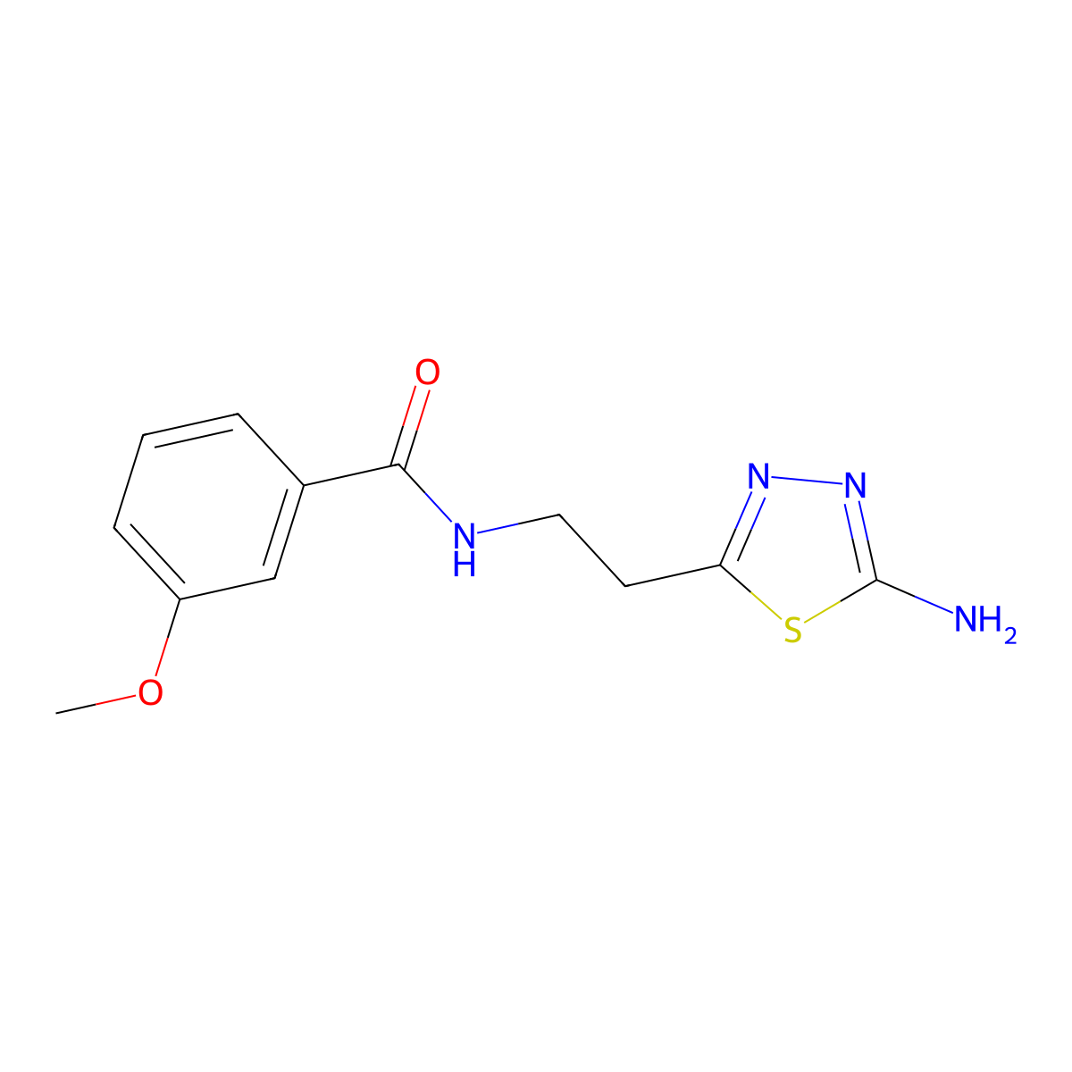 N-[2-(5-amino-1,3,4-thiadiazol-2-yl)ethyl]-3-methoxybenzamide molecular structure, CAS 1199215-82-1