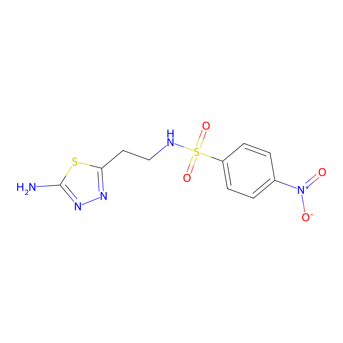 N-[2-(5-amino-1,3,4-thiadiazol-2-yl)ethyl]-4-nitrobenzenesulfonamide molecular structure, CAS 1199215-83-2