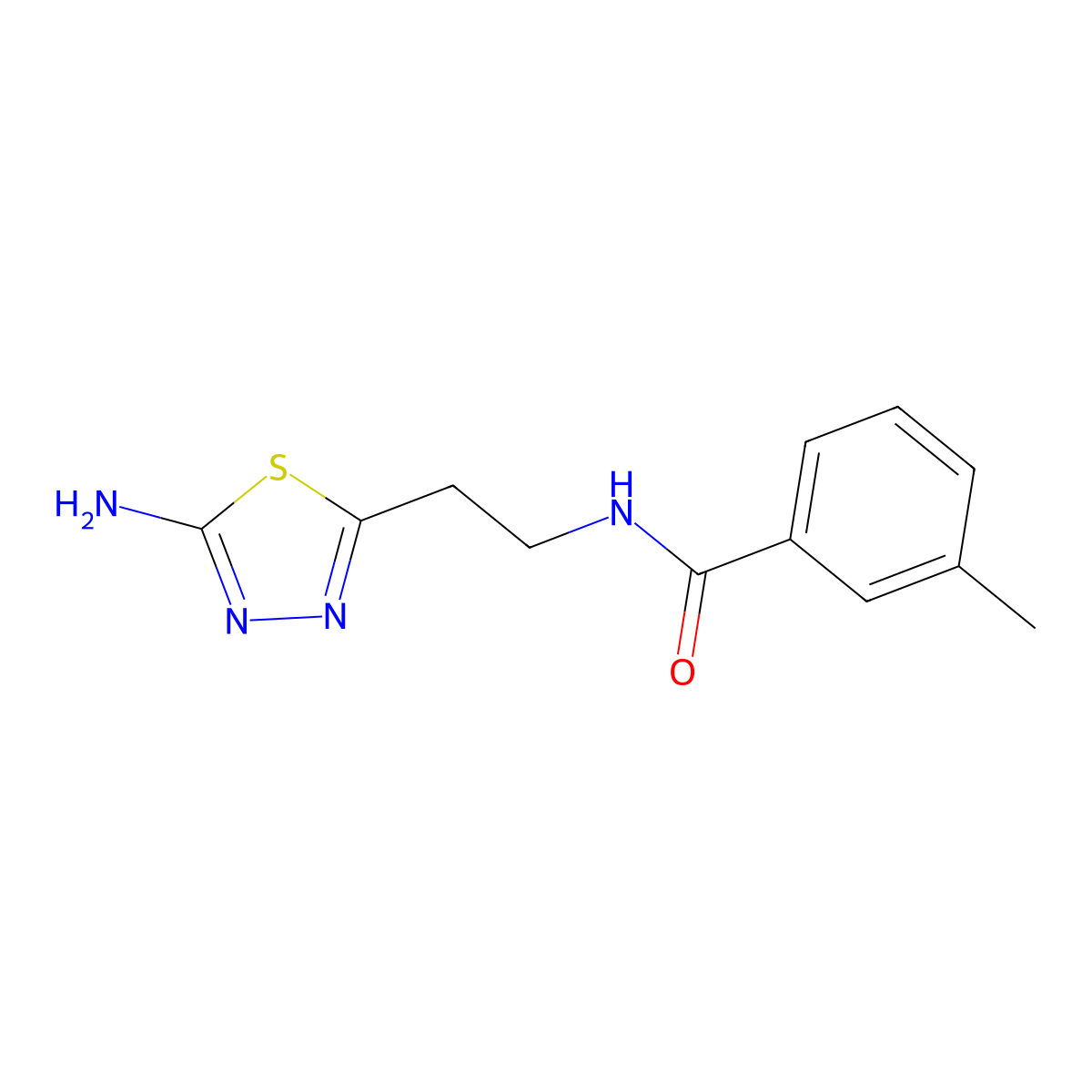 N-[2-(5-amino-1,3,4-thiadiazol-2-yl)ethyl]-3-methylbenzamide molecular structure, CAS 1199215-85-4