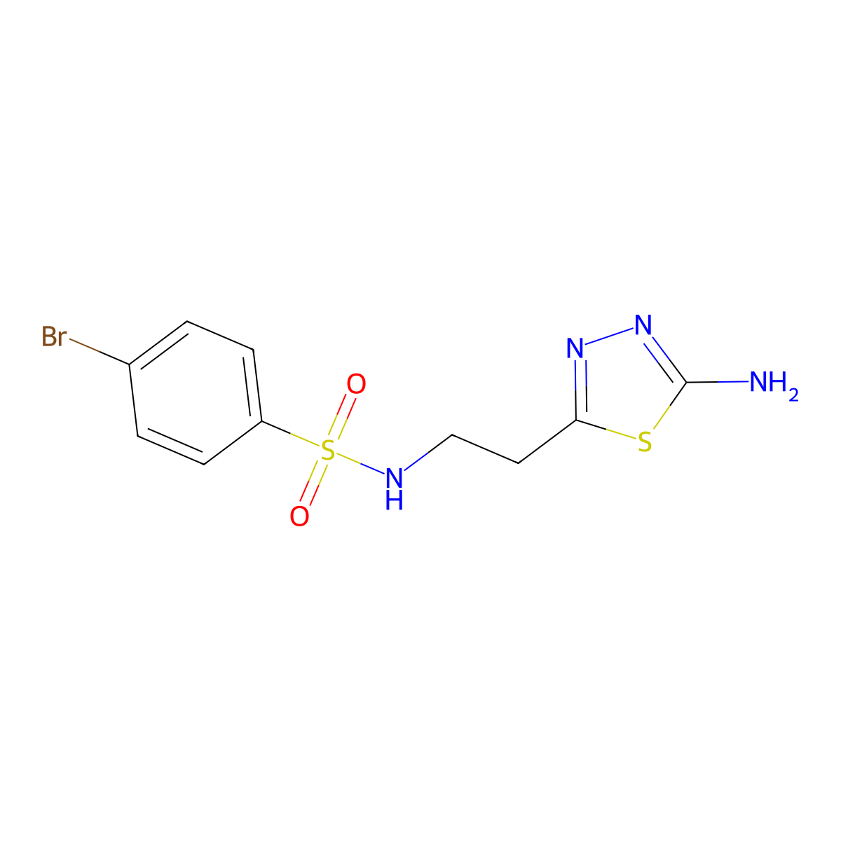 N-[2-(5-Amino-1,3,4-thiadiazol-2-YL)ethyl]-4-bromobenzenesulfonamide molecular structure, CAS 1199215-87-6