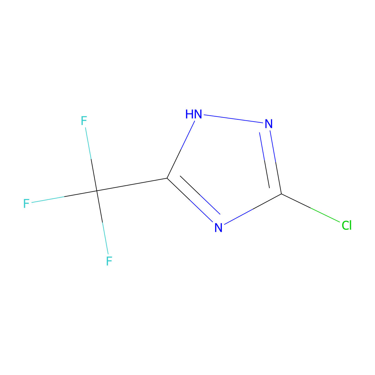 3-chloro-5-(trifluoromethyl)-1H-1,2,4-triazole molecular structure, CAS 1199215-88-7