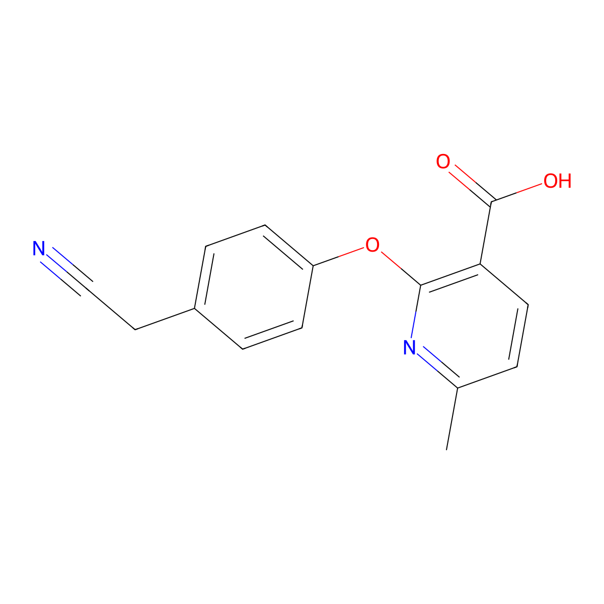 2-[4-(Cyanomethyl)phenoxy]-6-methylnicotinic acid molecular structure, CAS 1199215-89-8