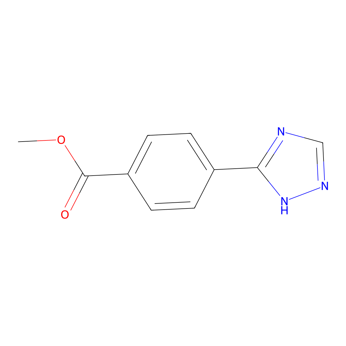 Methyl 4-(1H-1,2,4-triazol-5-yl)benzoate molecular structure, CAS 1199215-91-2