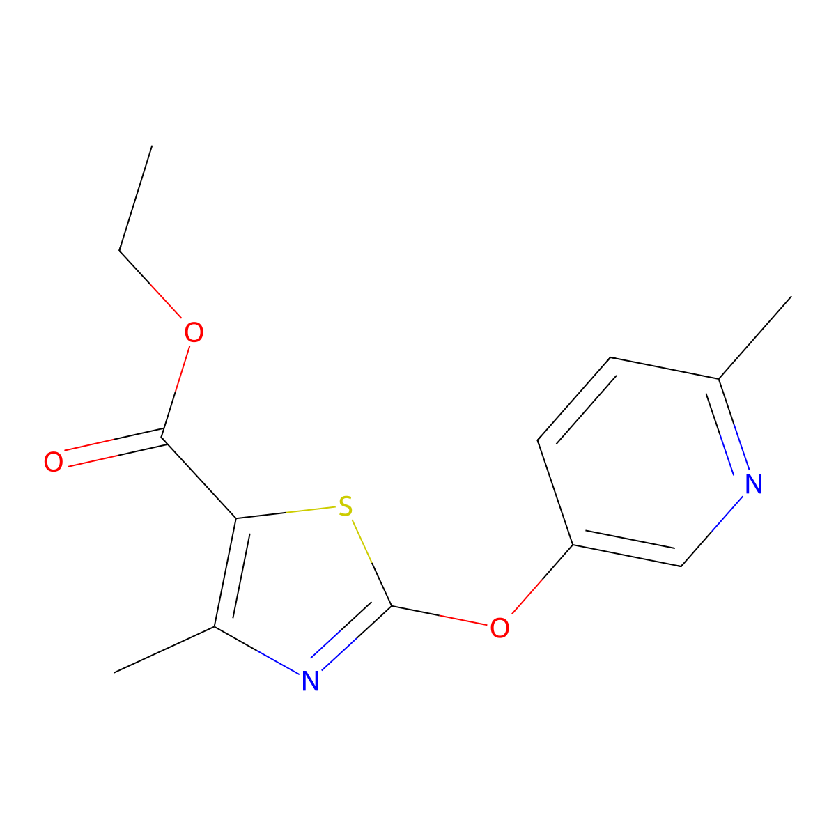 Ethyl 4-methyl-2-[(6-methylpyridin-3-YL)oxy]-1,3-thiazole-5-carboxylate molecular structure, CAS 1199215-94-5