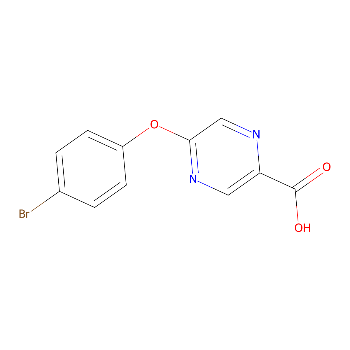 5-(4-Bromophenoxy)pyrazine-2-carboxylic acid molecular structure, CAS 1199215-95-6