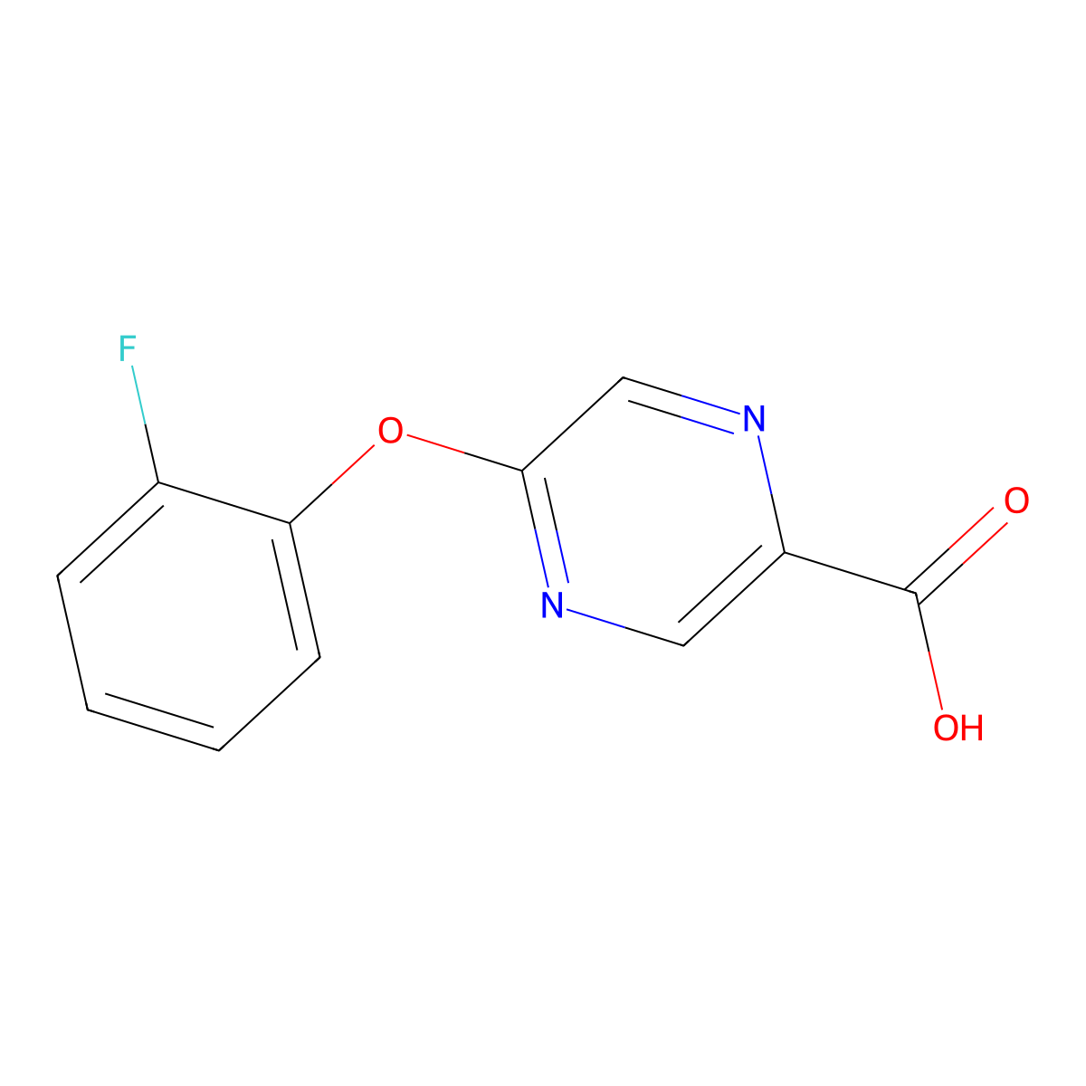 5-(2-Fluorophenoxy)pyrazine-2-carboxylic acid molecular structure, CAS 1199215-96-7