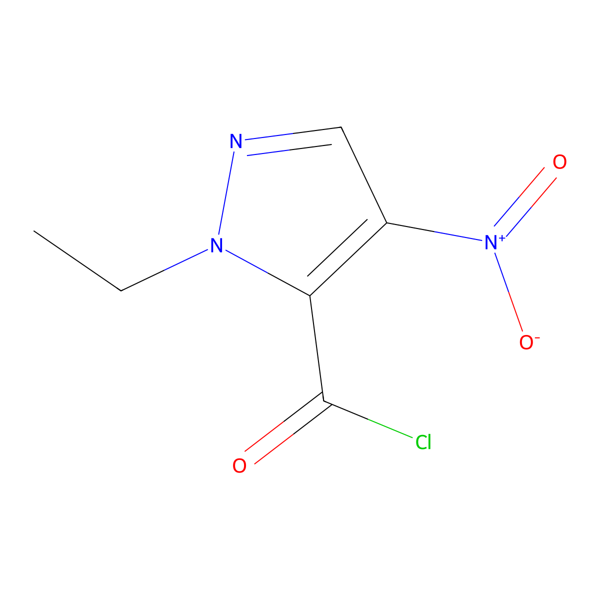 1-ethyl-4-nitro-1H-pyrazole-5-carbonyl chloride molecular structure, CAS 1199215-97-8