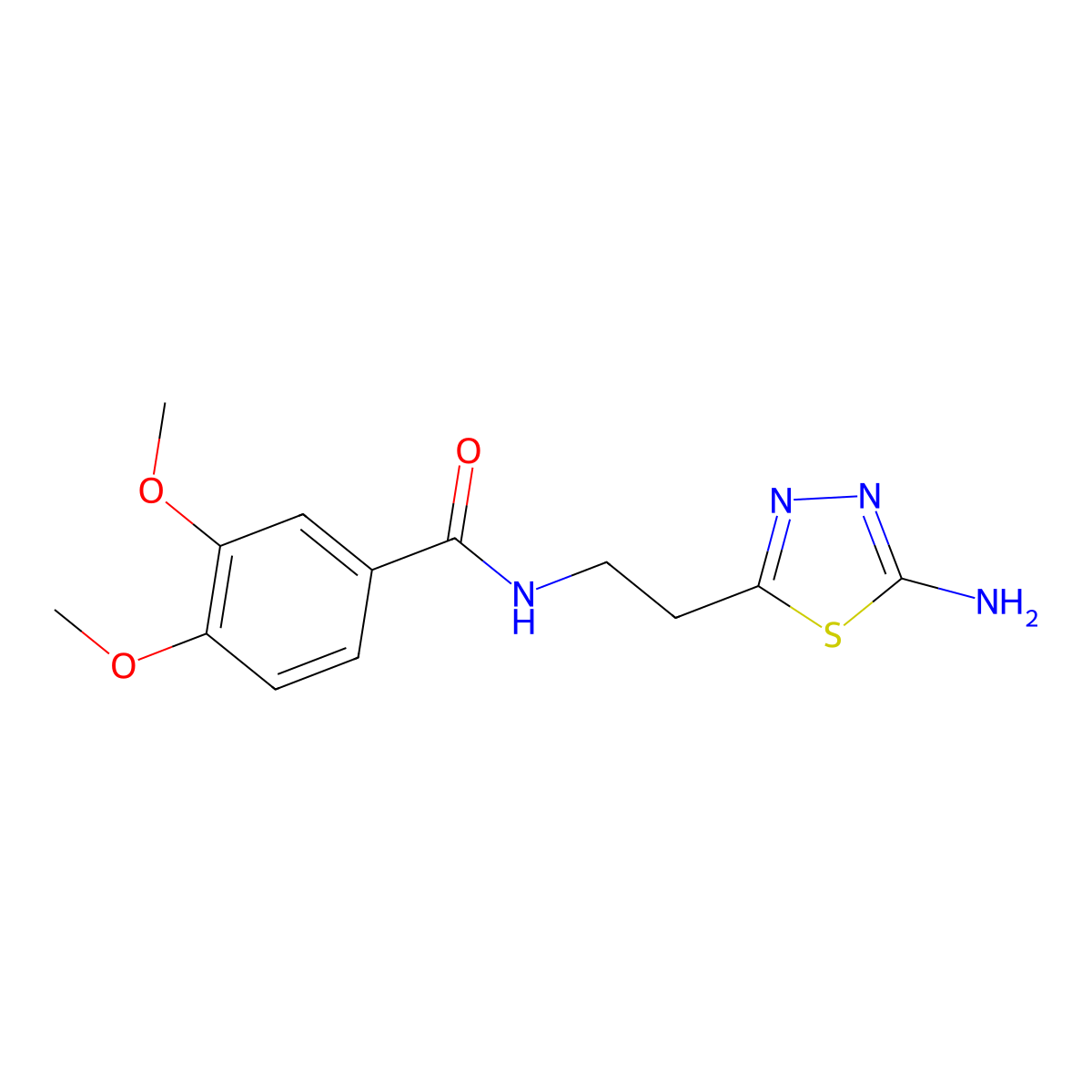 N-[2-(5-Amino-1,3,4-thiadiazol-2-YL)ethyl]-3,4-dimethoxybenzamide molecular structure, CAS 1199216-01-7