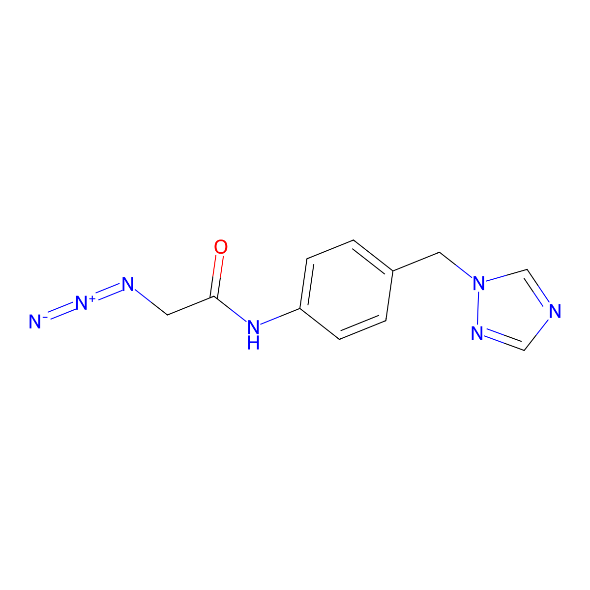 2-Azido-N-[4-(1H-1,2,4-triazol-1-ylmethyl)phenyl]acetamide molecular structure, CAS 1199216-05-1