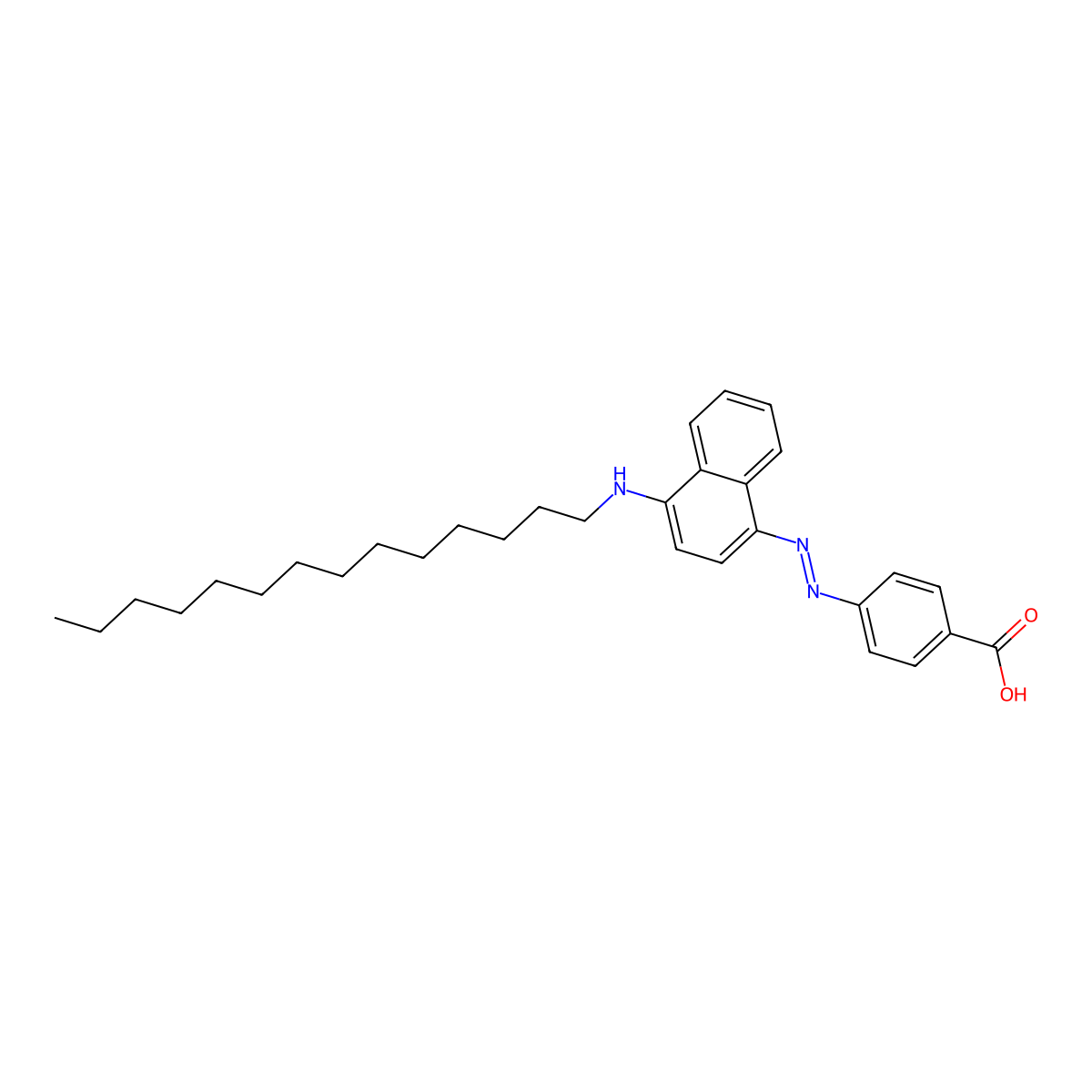 4-{[4-(Tetradecylamino)-1-naphthyl]diazenyl}benzoic acid molecular structure, CAS 119922-94-0