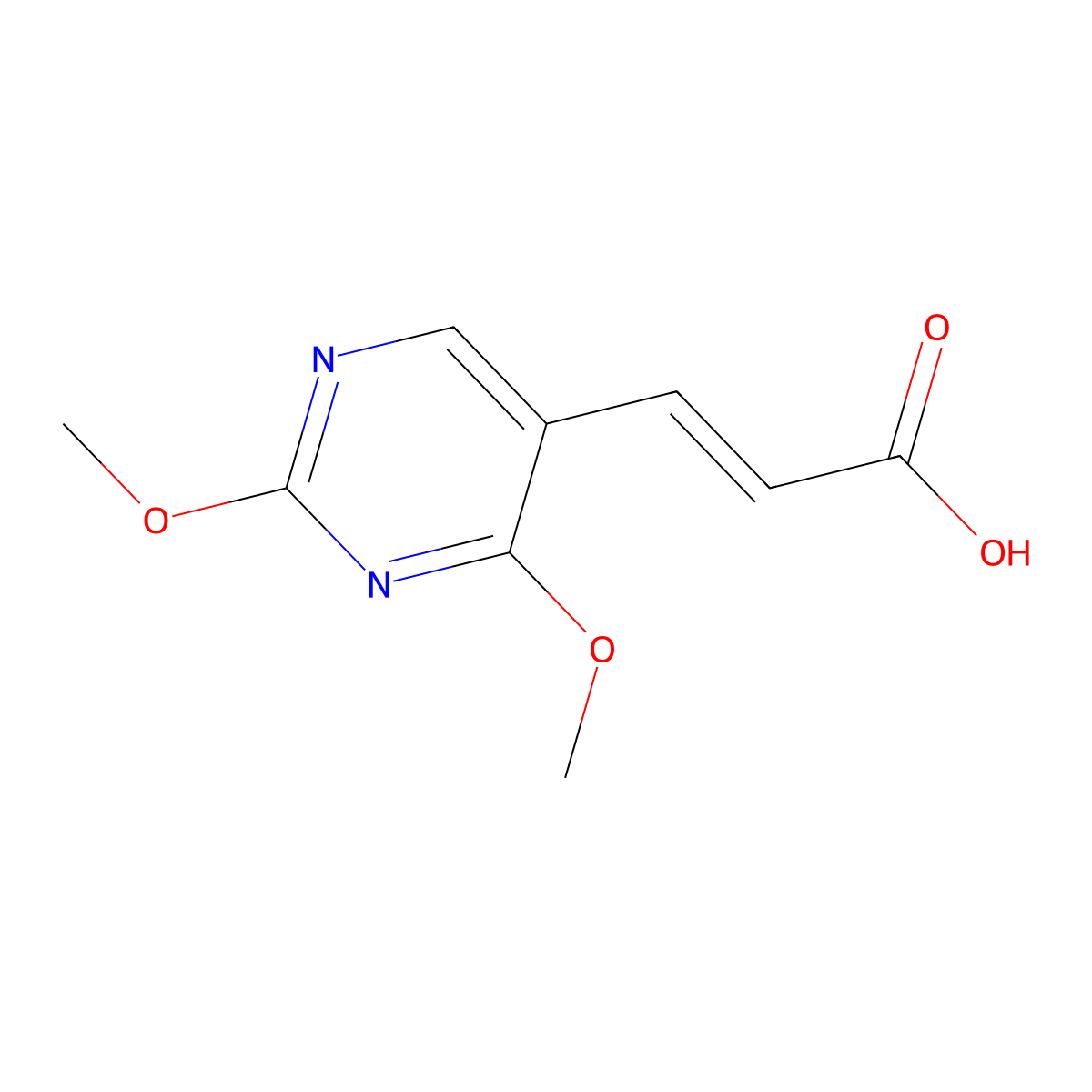 (E)-5-(2-Carboxyvinyl)-2,4-dimethoxypyrimidine molecular structure, CAS 119923-27-2