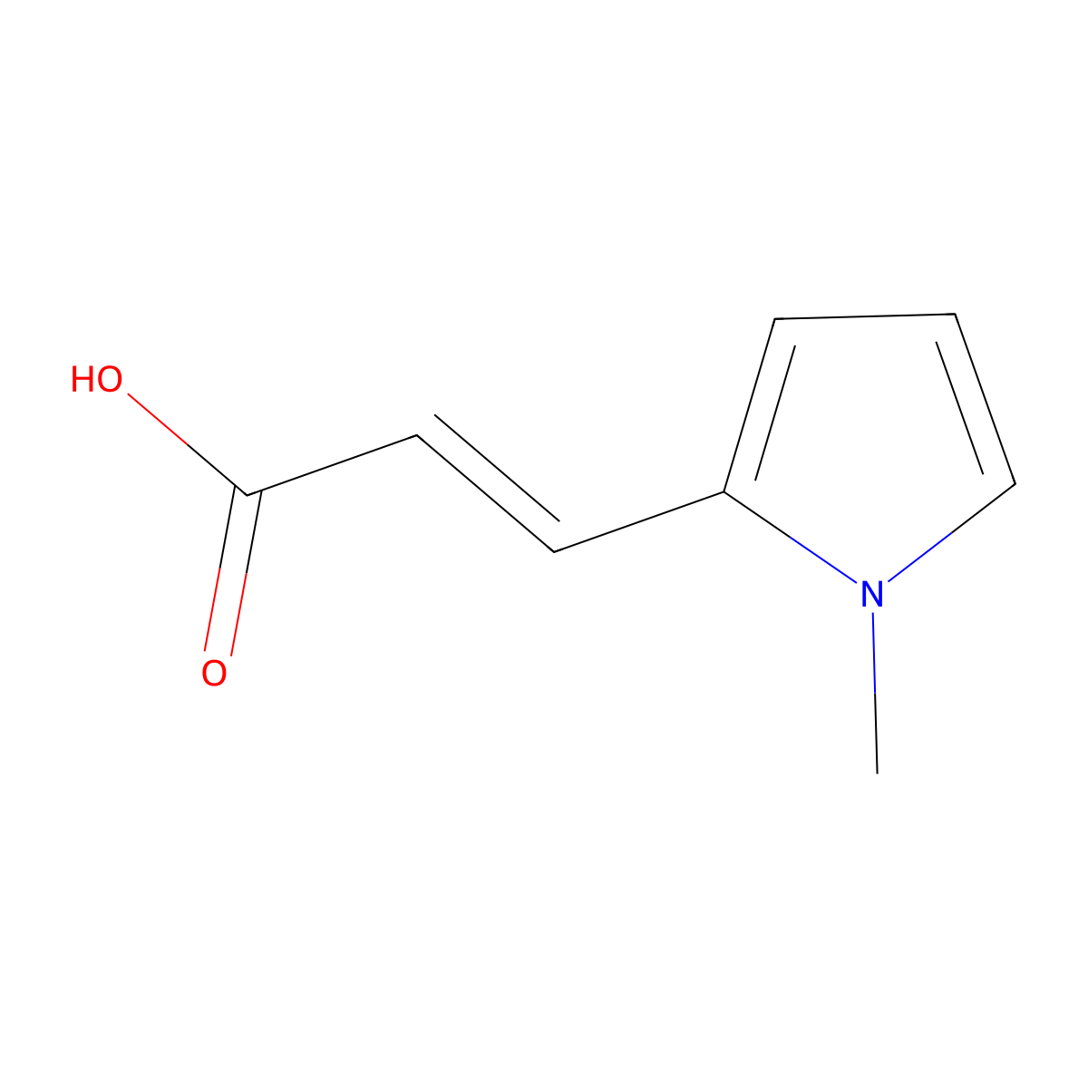 (2E)-3-(1-Methyl-1h-pyrrol-2-yl)acrylic acid molecular structure, CAS 119924-13-9