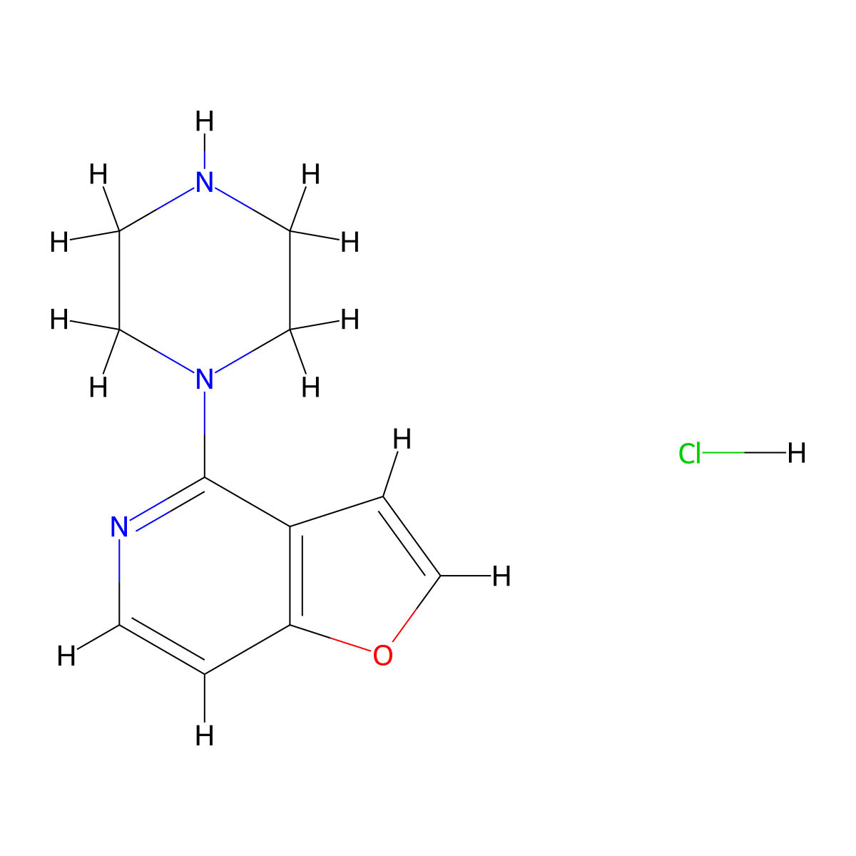 4-(Piperazin-1-yl)furo[3,2-c]pyridine hydrochloride molecular structure, CAS 119924-32-2