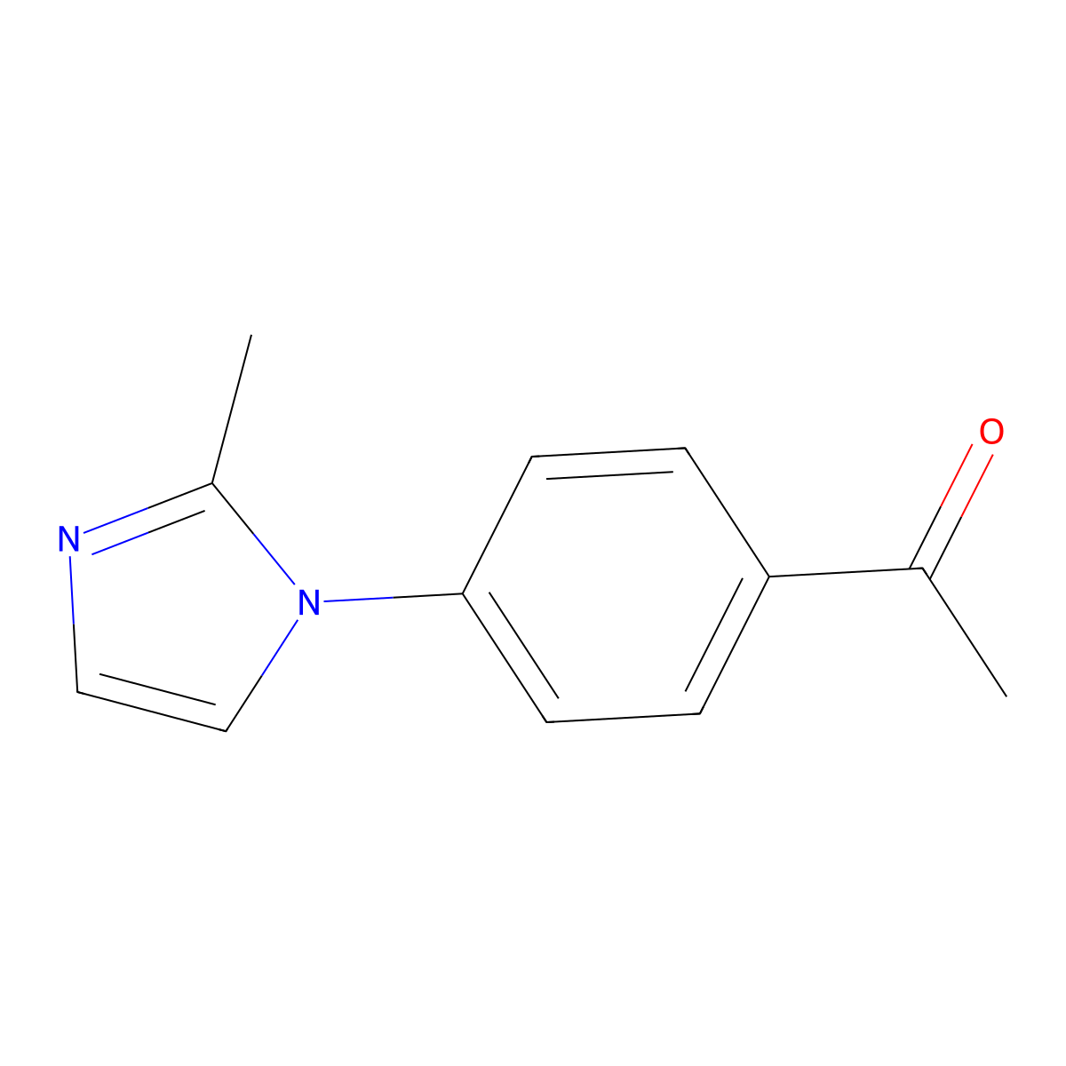 1-(4-(2-methyl-1H-imidazol-1-yl)phenyl)ethan-1-one molecular structure, CAS 119924-92-4