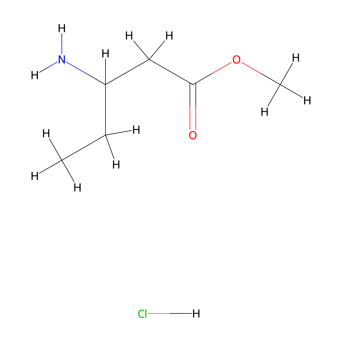 Methyl 3-aminopentanoate hydrochloride molecular structure, CAS 119924-95-7