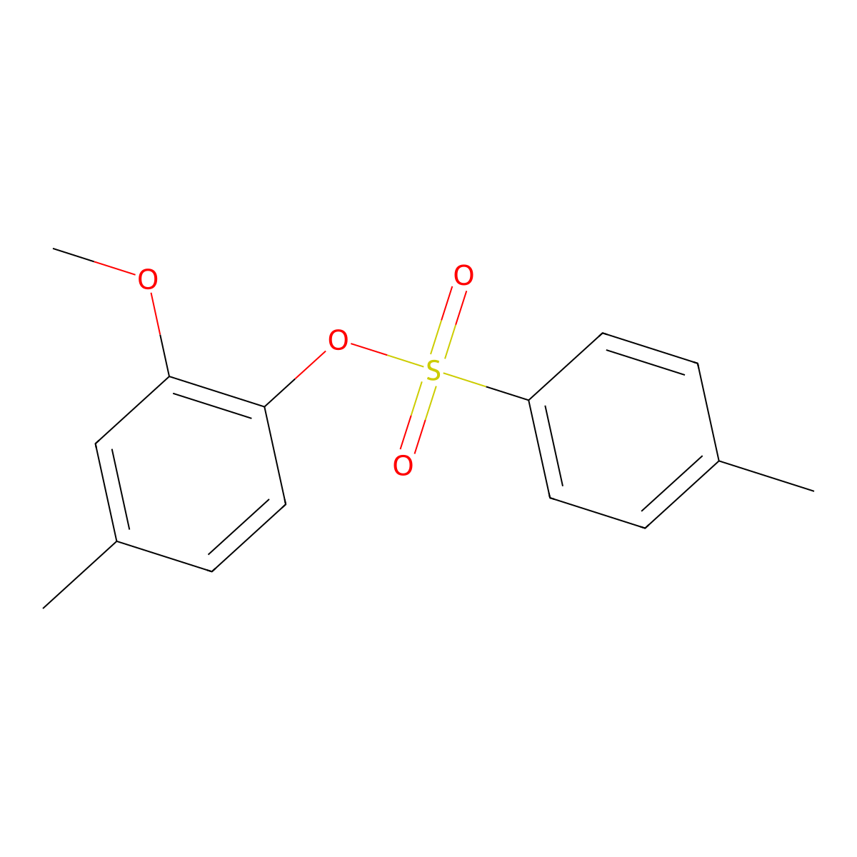 2-Methoxy-4-methylphenyl 4-methylbenzene-1-sulfonate molecular structure, CAS 1199240-20-4