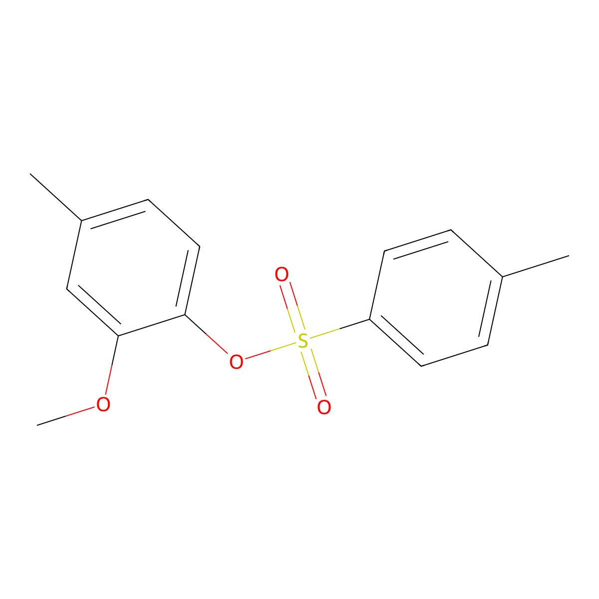 2-Methoxy-4-methylphenyl 4-methylbenzene-1-sulfonate molecular structure, CAS 1199240-20-4