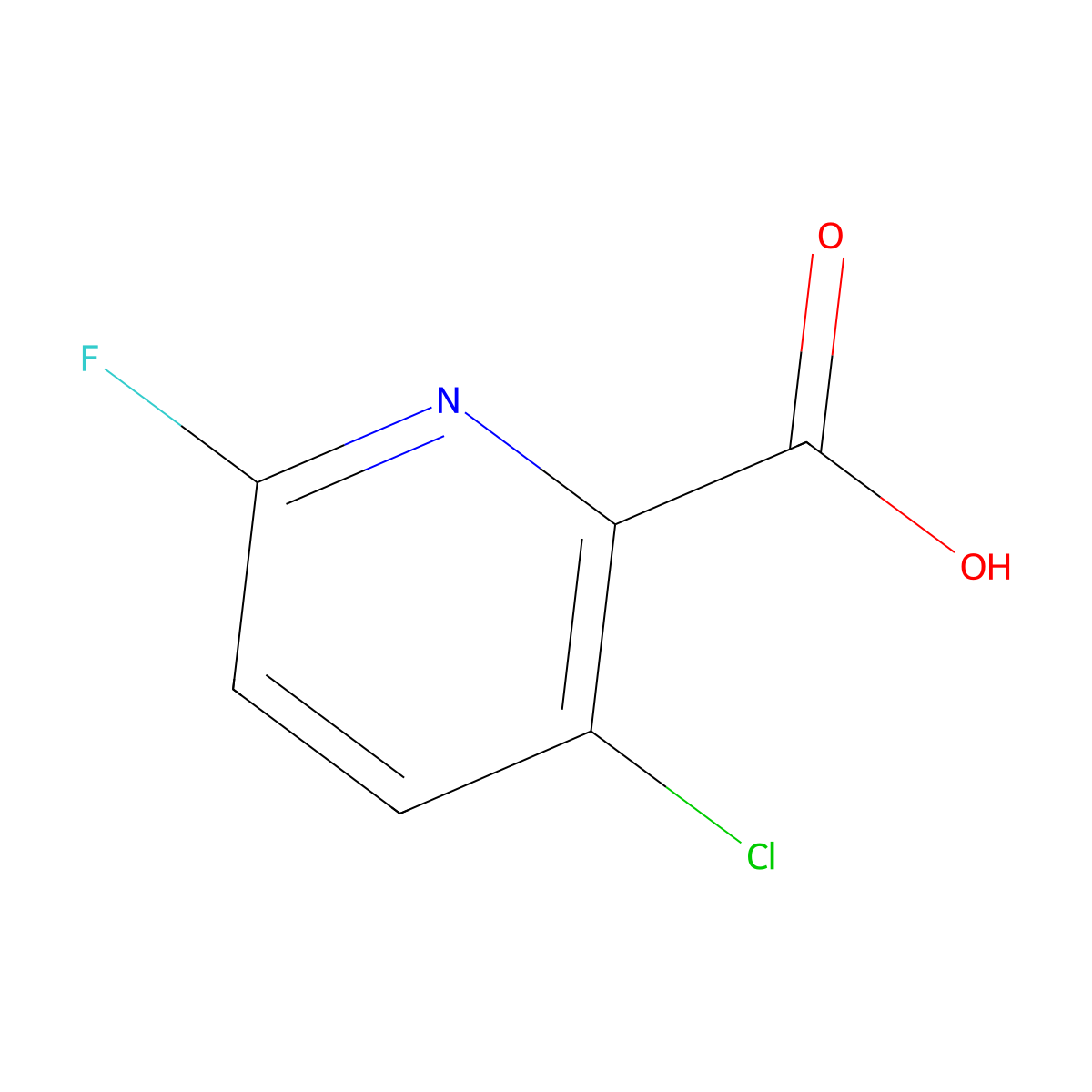 3-Chloro-6-fluoropyridine-2-carboxylic acid molecular structure, CAS 1199243-95-2