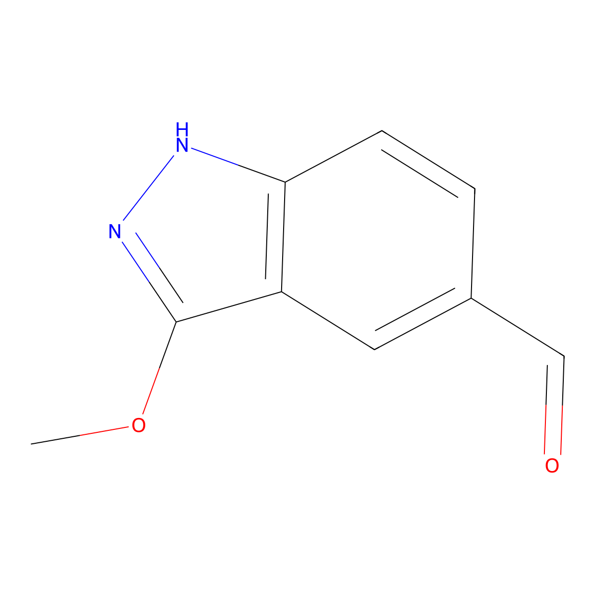 3-Methoxy-1H-indazole-5-carboxaldehyde molecular structure, CAS 1199256-13-7