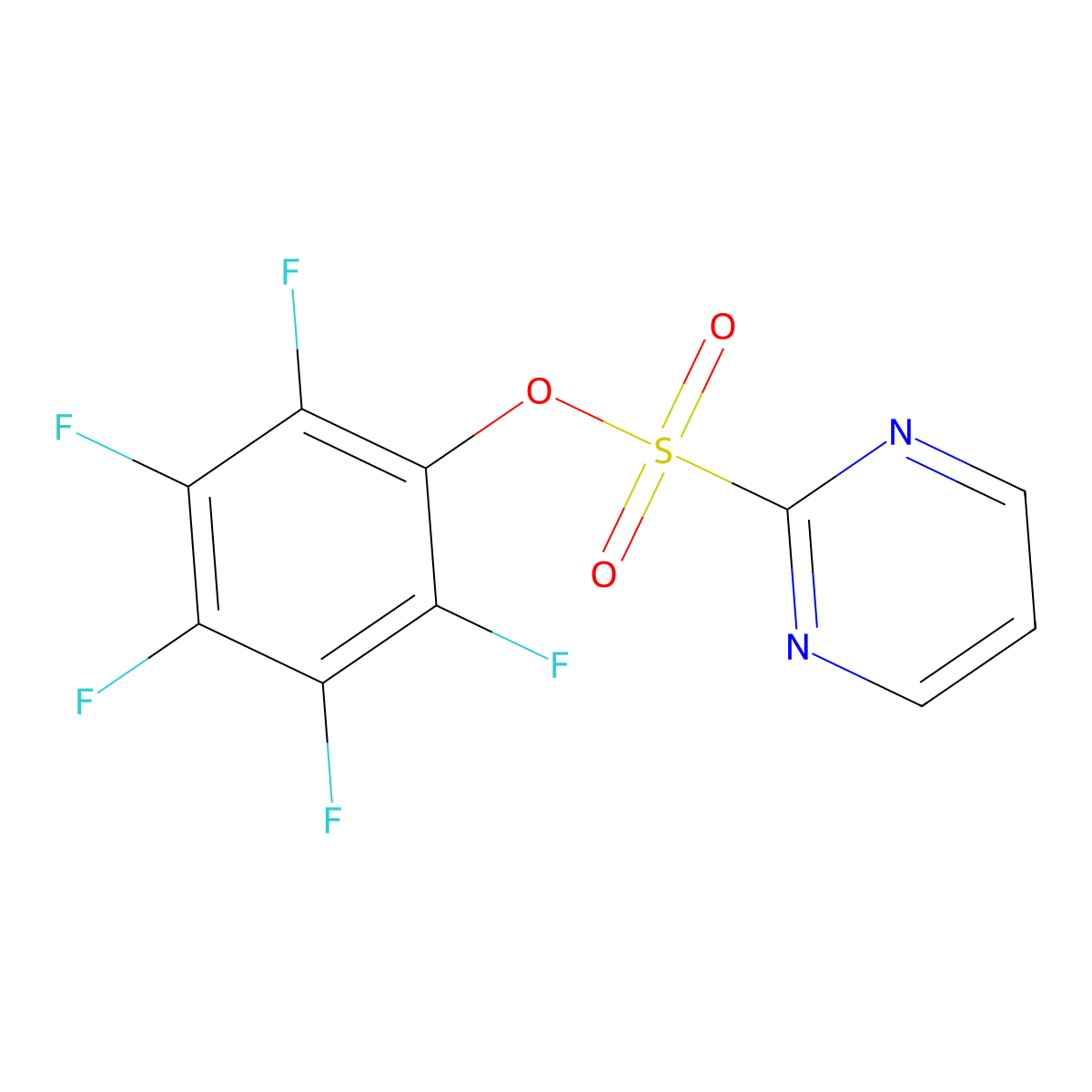 Pyrimidine-2-sulfonic acid pentafluorophenyl ester molecular structure, CAS 1199262-22-0