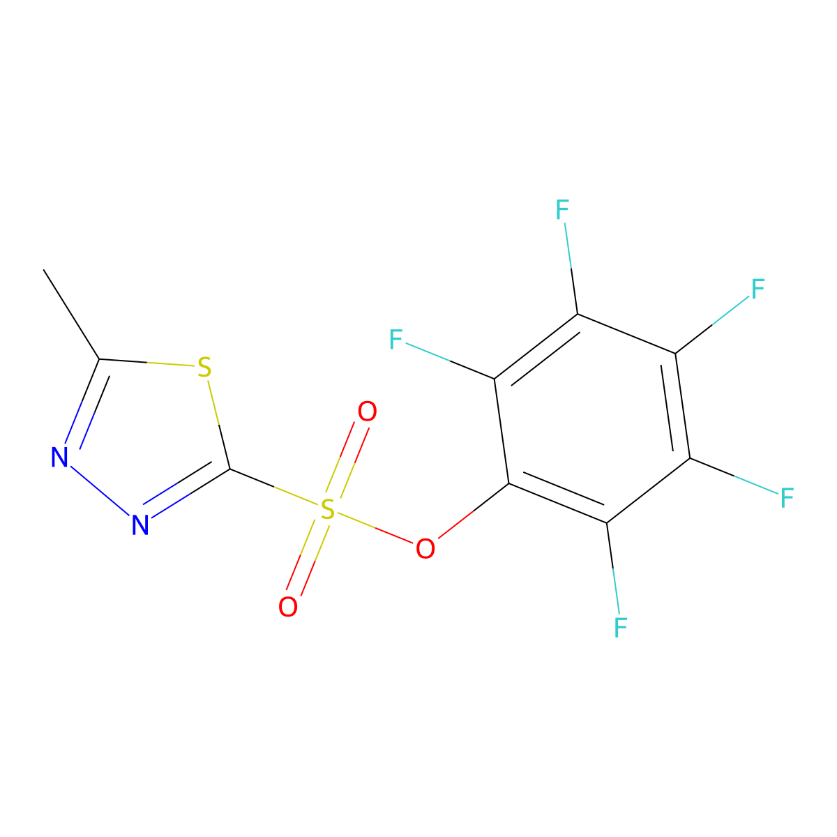5-Methyl-1,3,4-thiadiazole-2-sulfonic acid pentafluorophenyl ester molecular structure, CAS 1199262-23-1
