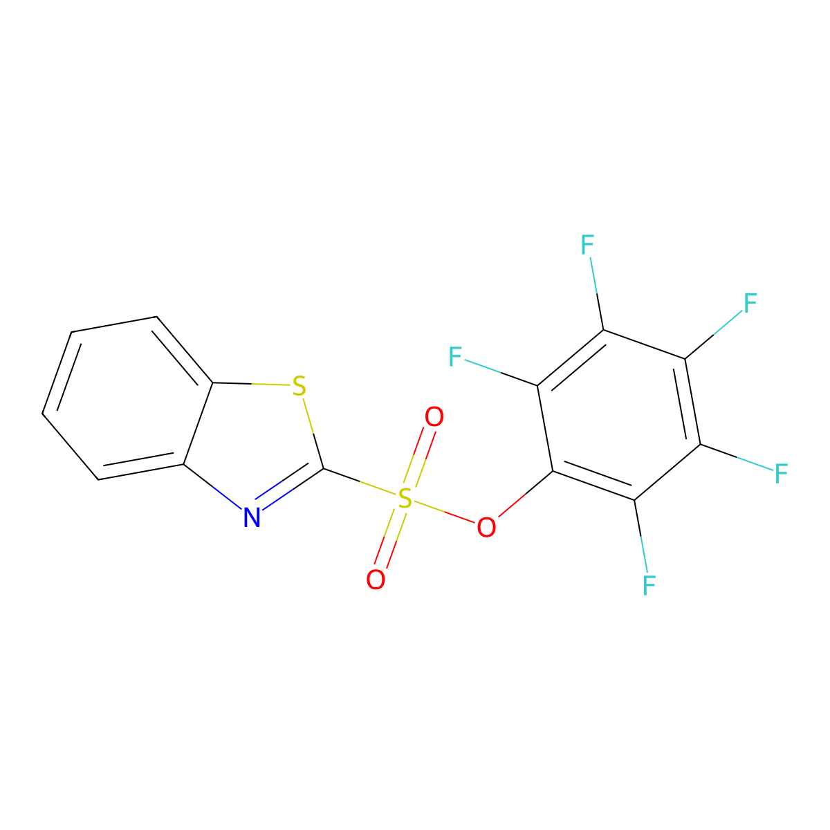 Benzothiazole-2-sulfonic acid pentafluorophenyl ester molecular structure, CAS 1199262-24-2