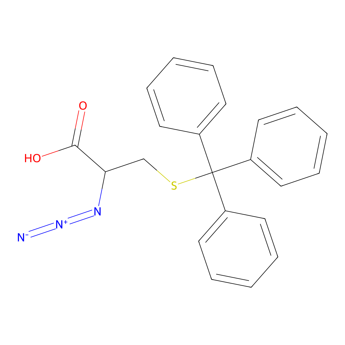 (2R)-2-Azido-3-(trityl-thio)propanoic acid molecular structure, CAS 1199269-24-3