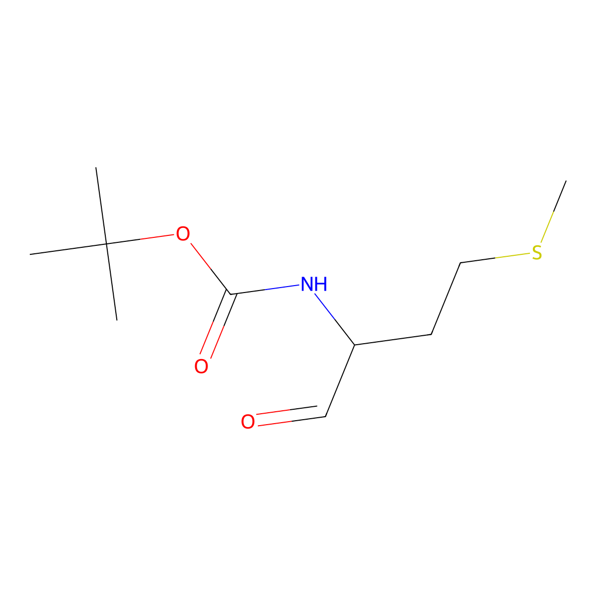 tert-butyl N-(4-(methylsulfanyl)-1-oxobutan-2-yl)carbamate molecular structure, CAS 119927-71-8