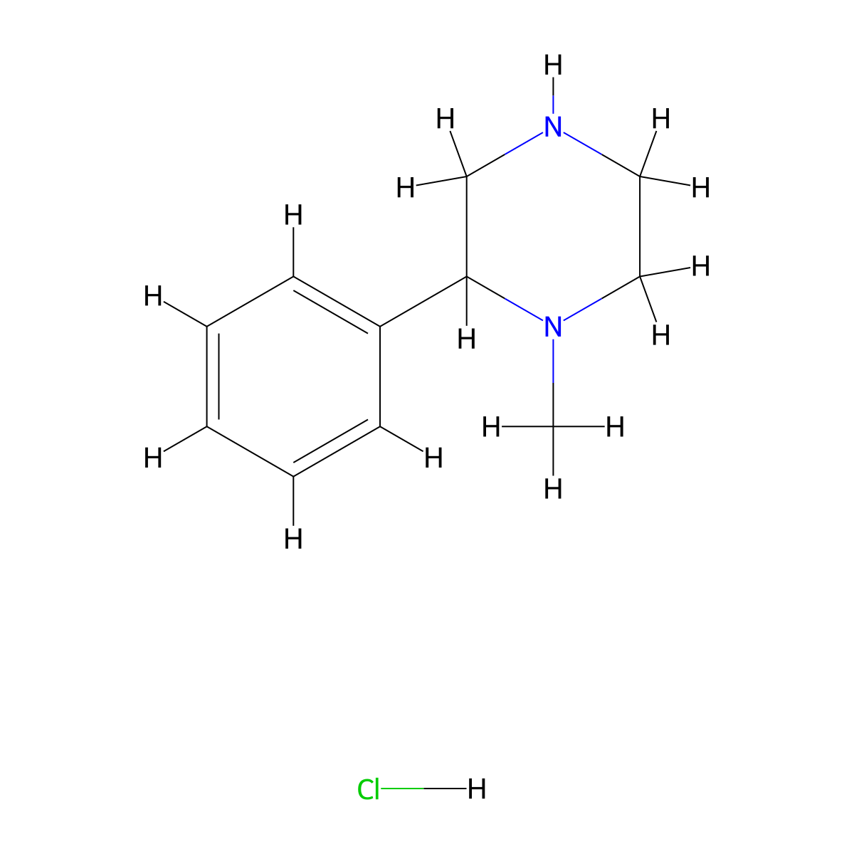 1-Methyl-2-phenylpiperazine hydrochloride molecular structure, CAS 1199273-64-7