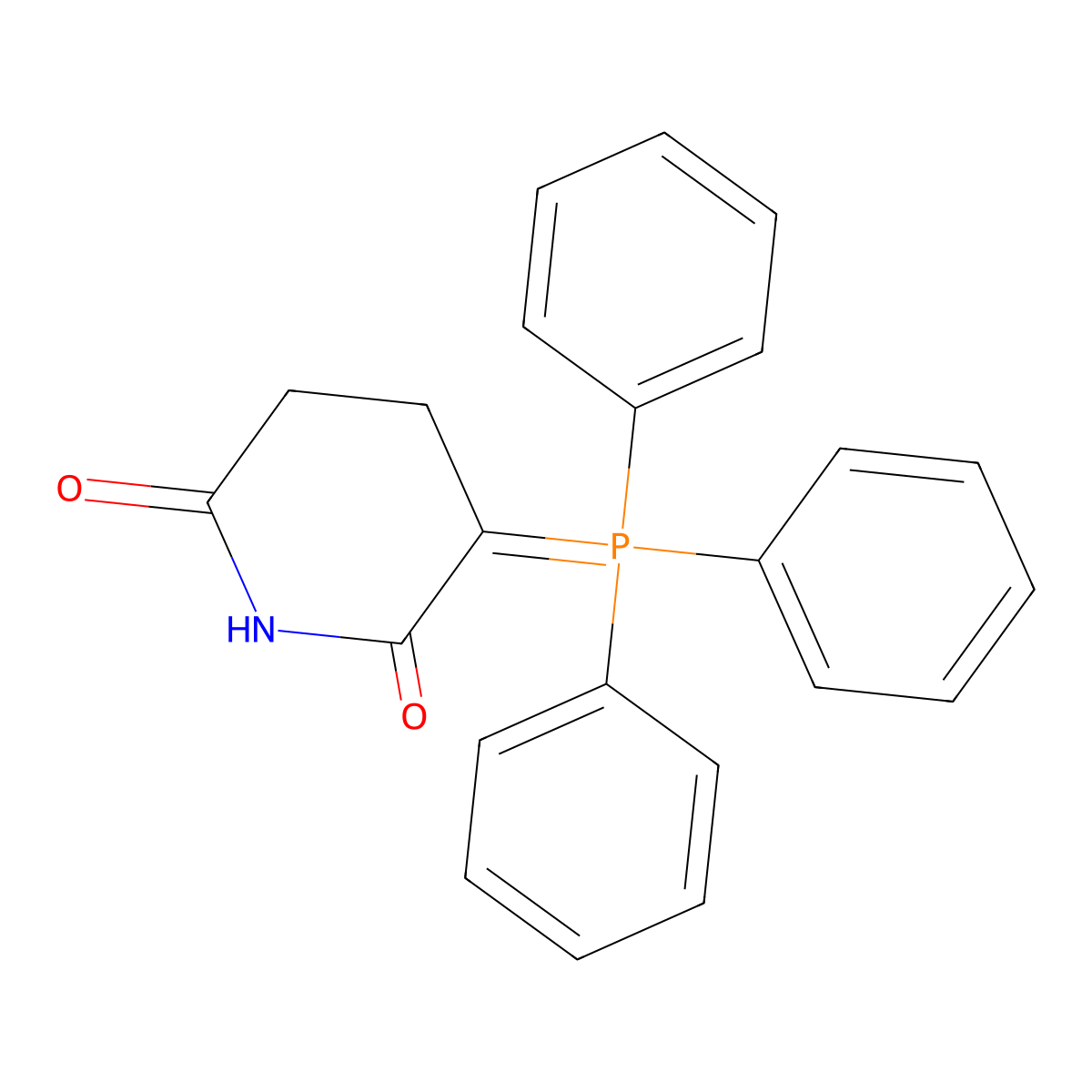 3-(Triphenylphosphoranylidene)piperidine-2,6-dione molecular structure, CAS 119930-84-6