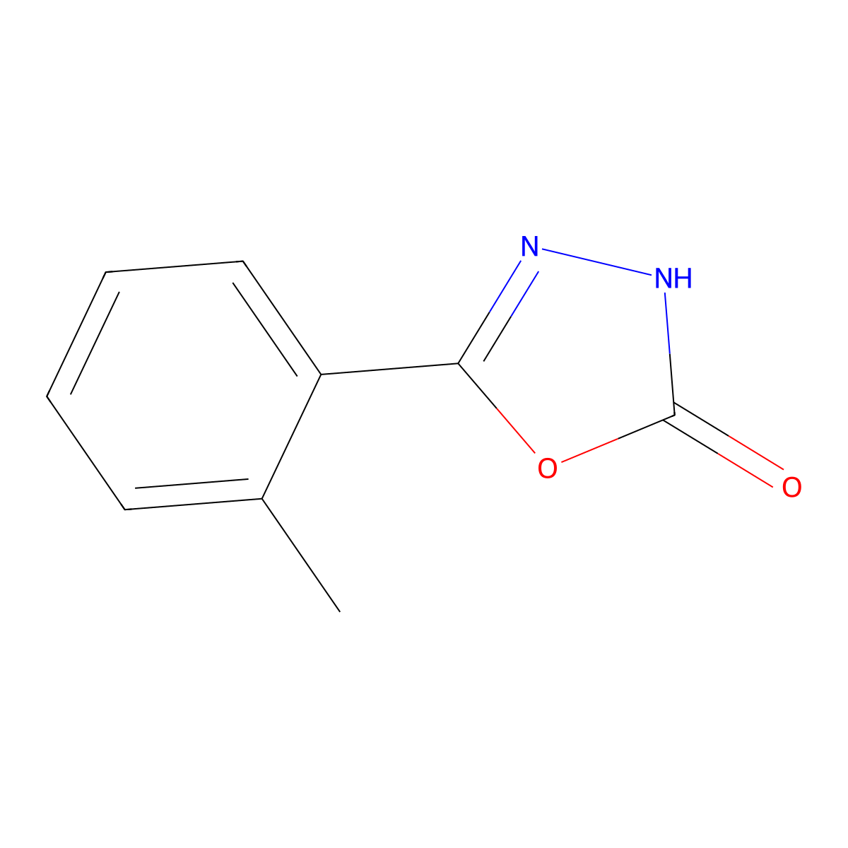 5-(2-methylphenyl)-3H-1,3,4-oxadiazol-2-one molecular structure, CAS 119933-32-3